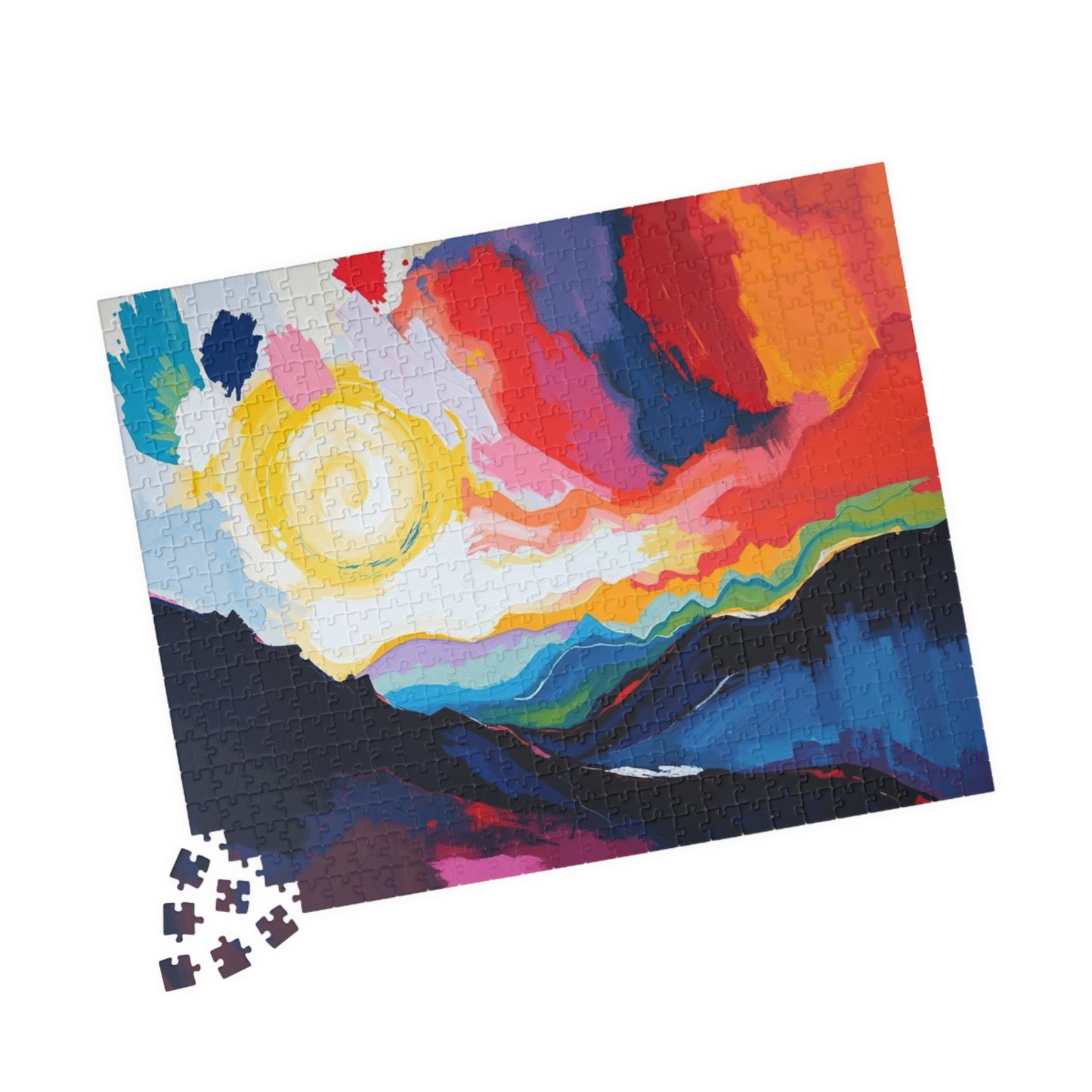 Colorful Landscape Puzzle - Abstract Jigsaw Game for Nature Lovers, Family Game Night, Mindful Activity, Home Entertainment Puzzle The Puzzle Chest