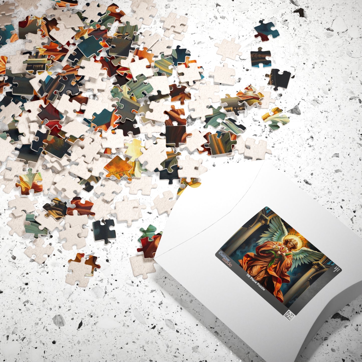 Divine Messenger Jigsaw Puzzle, Angel Artwork, Gothic Art Print, Elegant Puzzle for Adults, Holiday Birthday Gift for Friend Indoor Activity Puzzle The Puzzle Chest