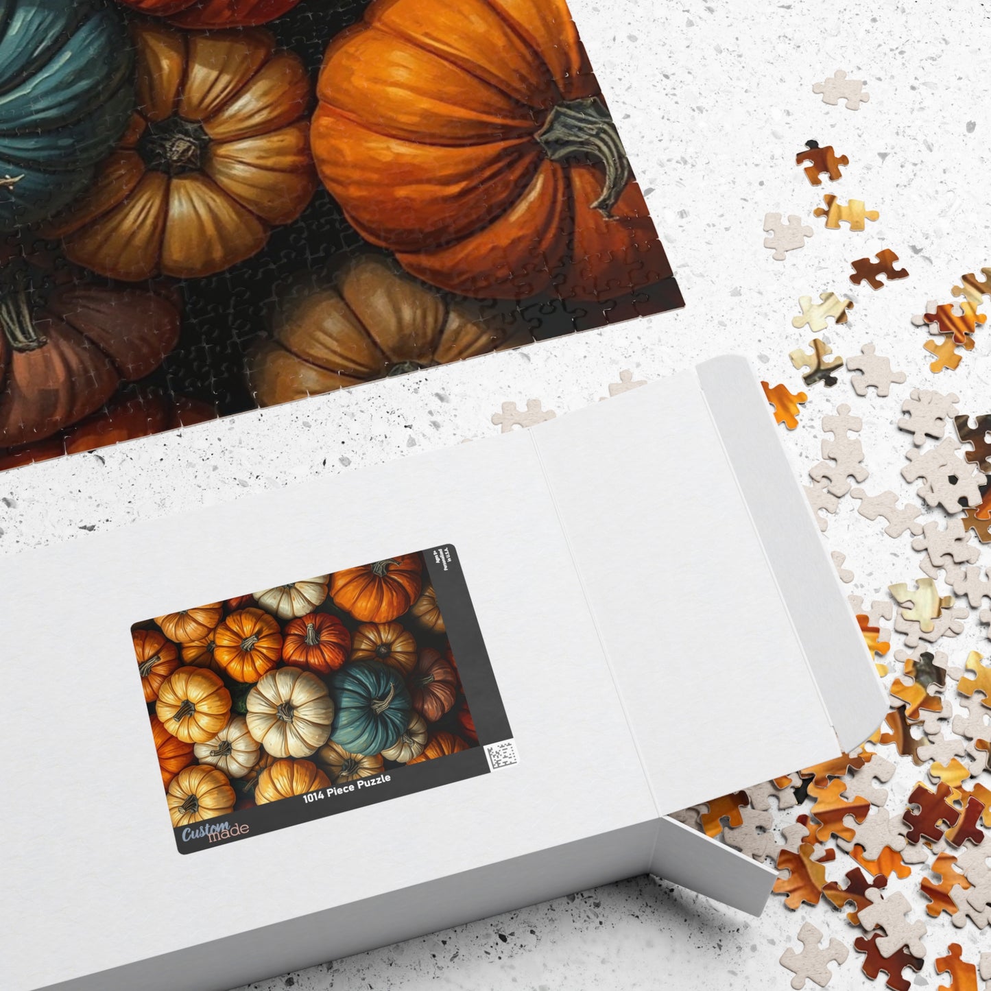 Chaotic Autumn Pumpkin Puzzle, Colorful Overlapping Harvest Design, Fun and Engaging Fall Jigsaw Game for Puzzle Lover and Art Enthusiasts Puzzle The Puzzle Chest