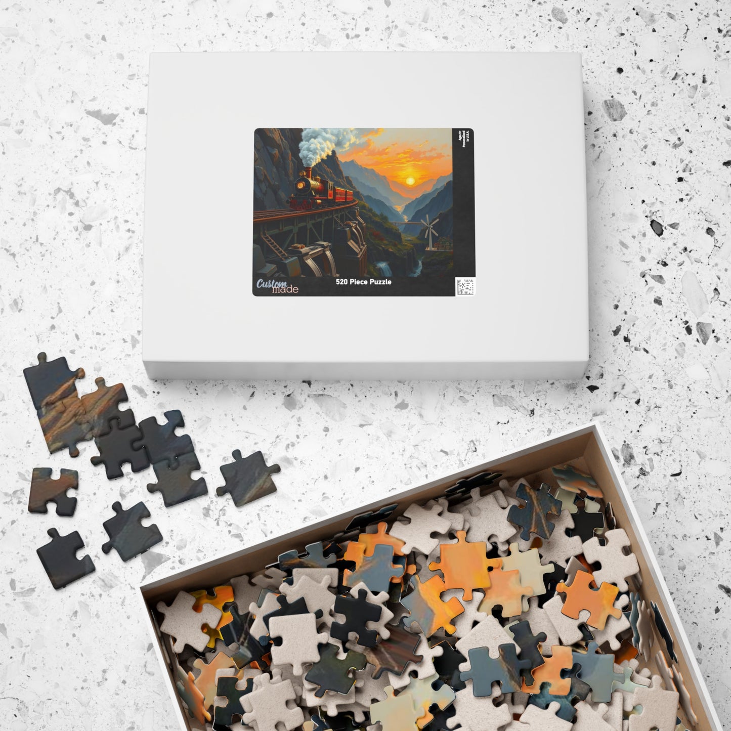 Scenic Steampunk Train Adventure Puzzle, Enchanting Landscape Jigsaw for Family Fun, Gifts for Train Lovers, Home Entertainment Brain Teaser Puzzle The Puzzle Chest
