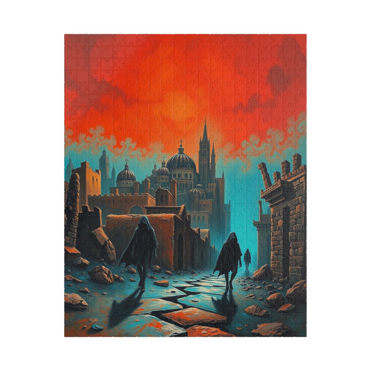 Gothic Cityscape Puzzle, 110-1014 Piece Jigsaw Game for Fantasy Dark Art Lover, Solo Fun, Entertaining Pastime for Mental Exercise, Giftable 520 pcs (Vertical) Puzzle The Puzzle Chest
