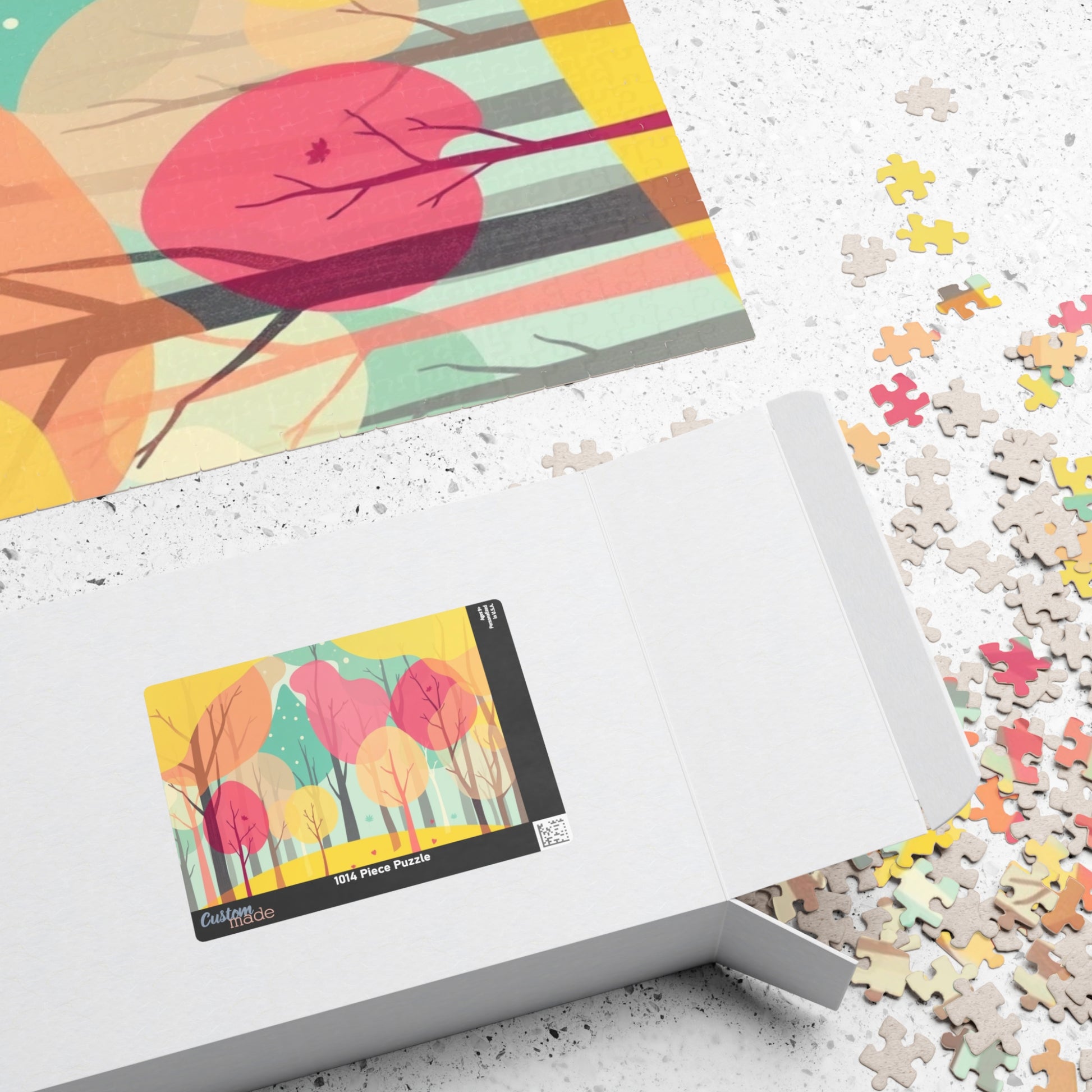 Whimsical Abstract Forest Jigsaw Puzzle - Translucent Overlapping Tree Design Puzzle The Puzzle Chest