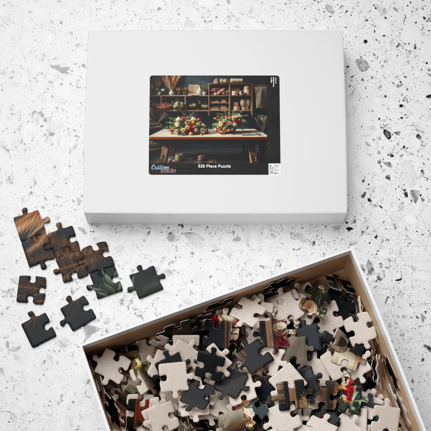 Floral Arrangement Workshop Puzzle, Cozy Flower Studio Bouquet Making Scene Jigsaw Game, Challenging Relaxing Activity, Mindfulness, Gift Puzzle The Puzzle Chest