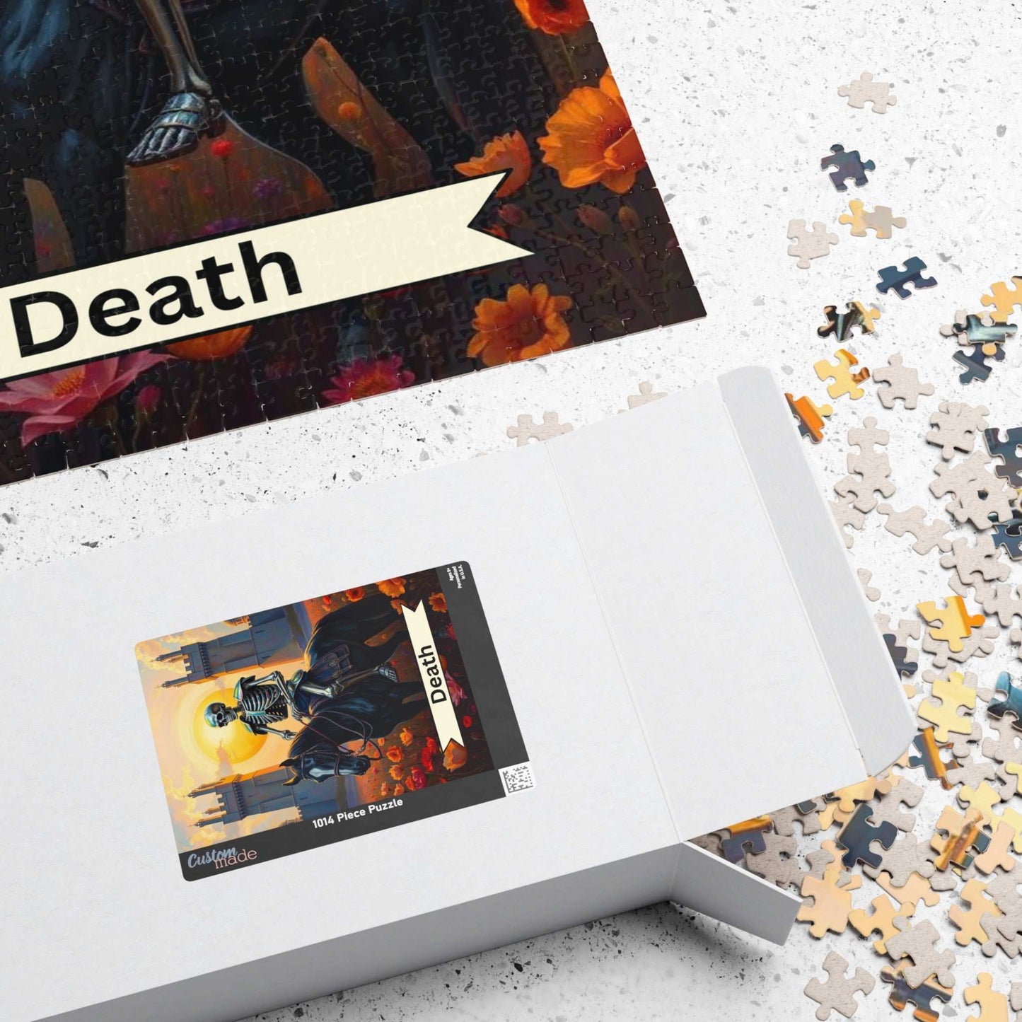 Skeleton Horse Jigsaw Puzzle - Death Tarot Style, Gift for Halloween, Puzzle for Adult, Solo Fun Family Activity, Indoor Quiet Leisure Puzzle The Puzzle Chest