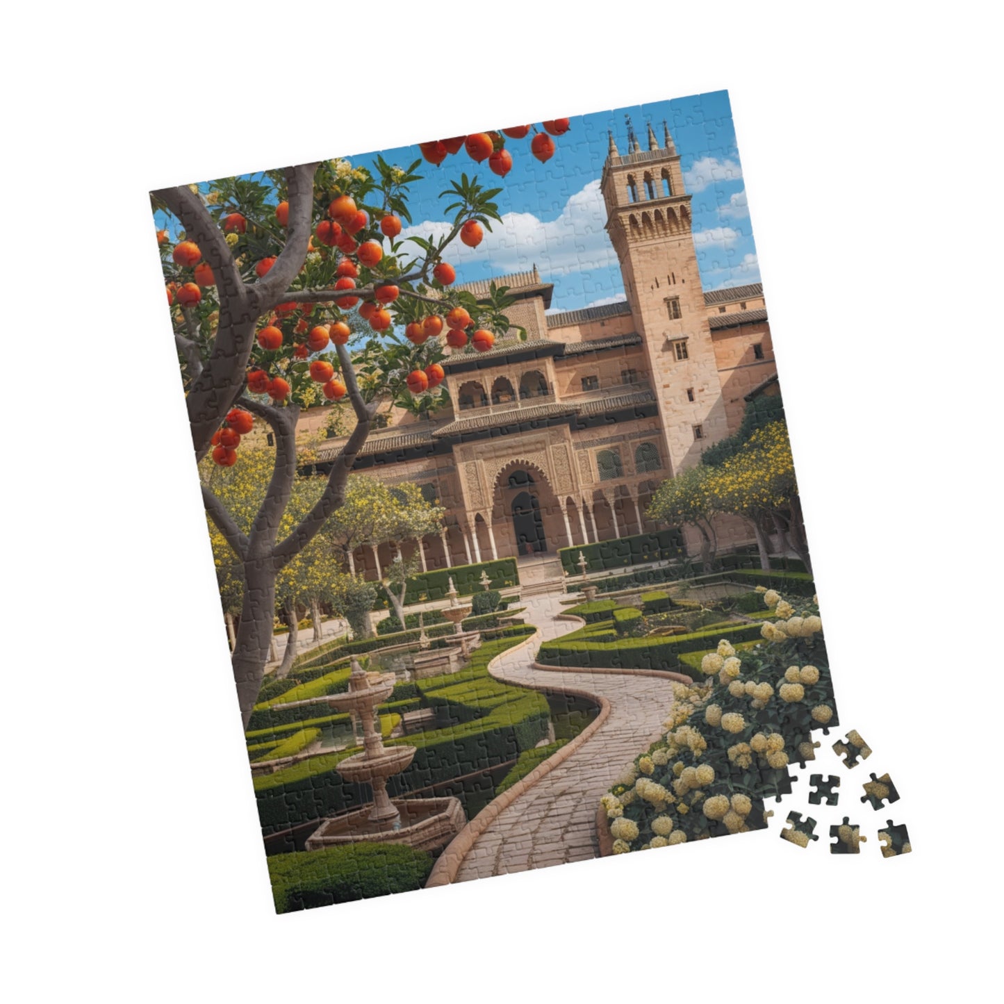 Alhambra Palace Landmark Puzzle, Spanish Architecture Jigsaw Game, Pomegranate Tree Garden, Family Entertainment, Quiet Leisure Activity Puzzle The Puzzle Chest