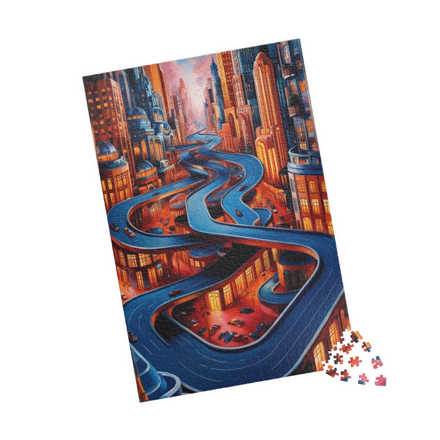 Surreal Cityscape Jigsaw Puzzle - 110, 252, 520, 1014-piece, Fun for Family Game Night, Unique Gift for Puzzle Lovers, Indoor Activities Puzzle The Puzzle Chest