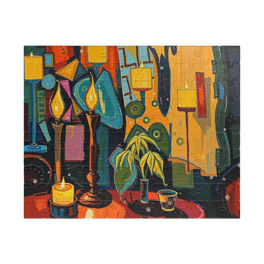 Colorful Candlelit Puzzle - Abstract Jigsaw Game for Adults 110 pcs (Horizontal) Puzzle The Puzzle Chest