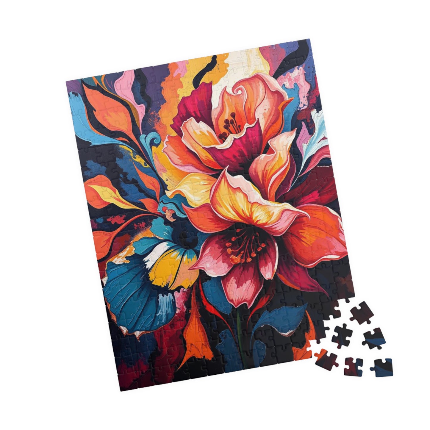 Abstract Floral Art Puzzle, Colorful Flower Jigsaw, Home Entertainment Mindful Activity, Gift for Family, Art Lover, Game Nights Puzzle The Puzzle Chest