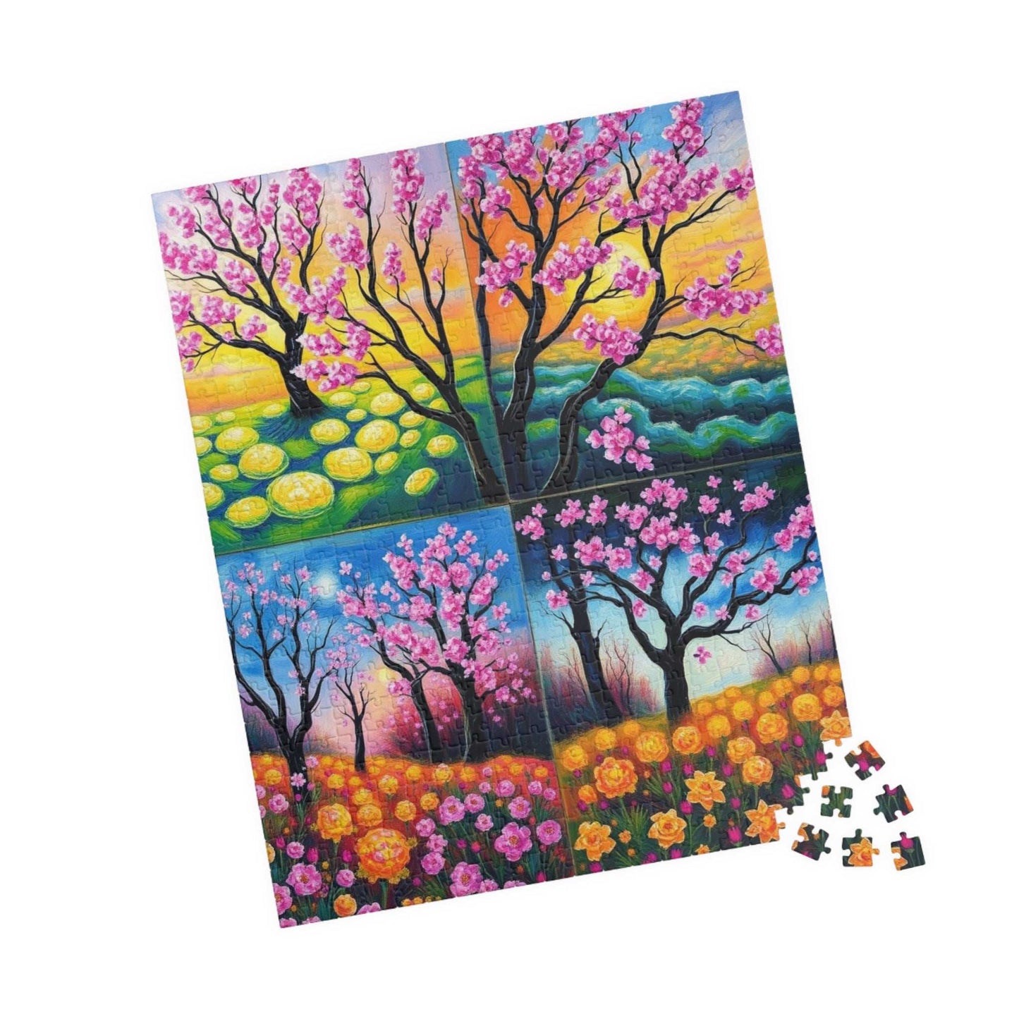Four-Quadrant Landscape Puzzle - Nature Themed Collage Jigsaw for Adults, Ideal for Family Bonding, Mental Exercise, Gift for Friends Puzzle The Puzzle Chest