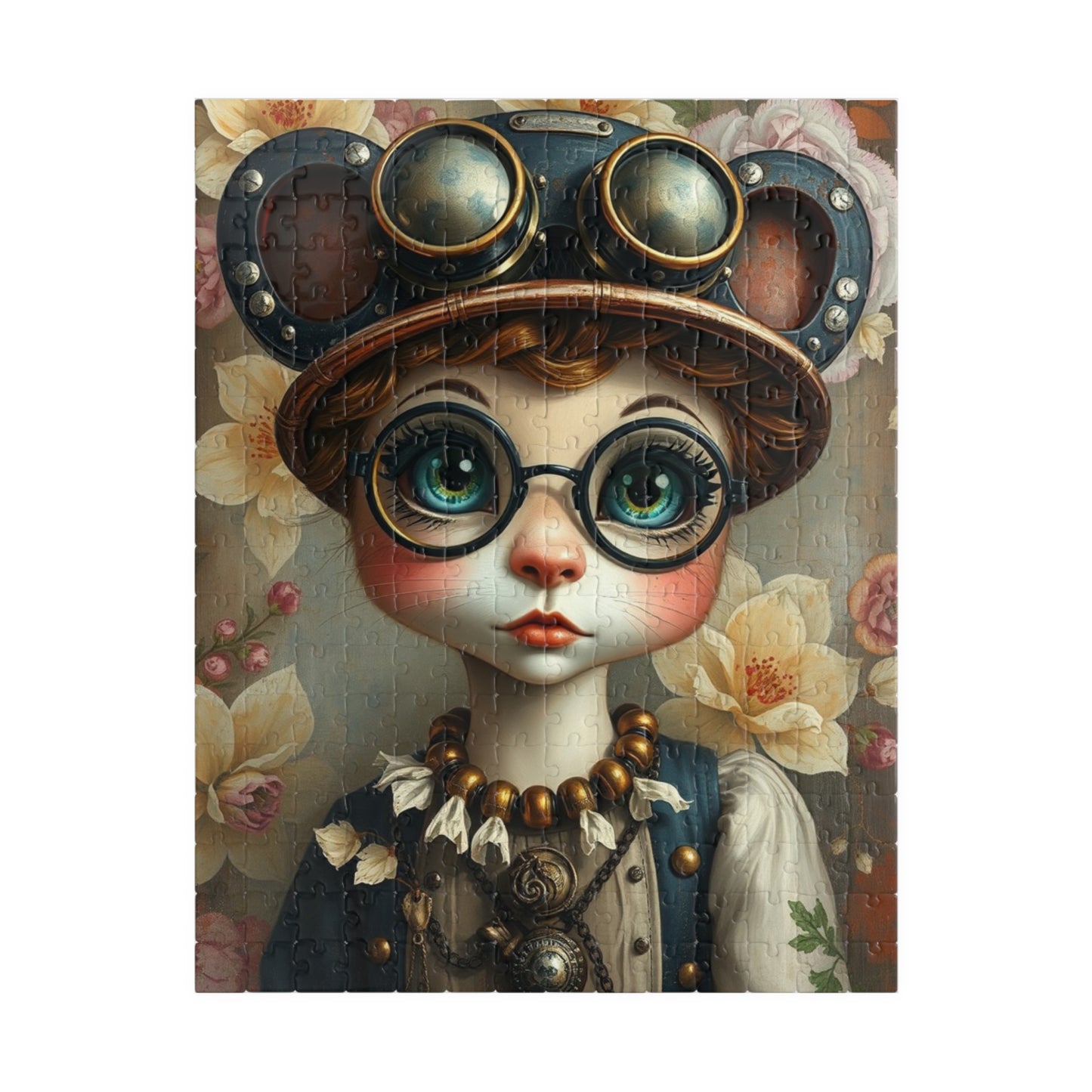 Whimsical Steampunk Character Puzzle - 110, 252, 520, 1014-piece, Fun Activity for Home Entertainment, Gift for Puzzle Loving Friend 252 pcs (Vertical) Puzzle The Puzzle Chest