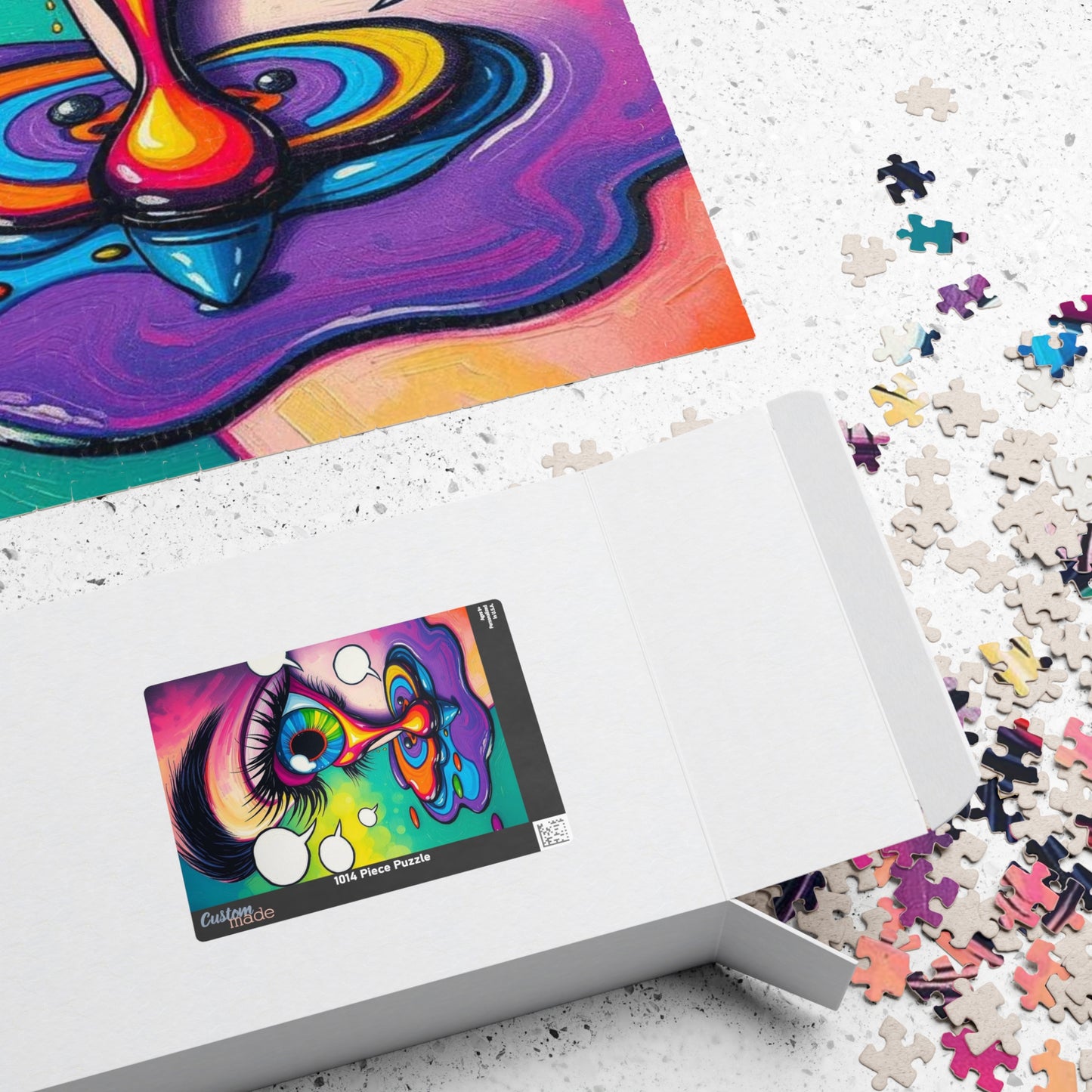 Comic Eye Jigsaw Puzzle - Vibrant Pop Art Jigsaw Game for Adults, Multicolored Tears Speech Bubbles, Family Home Entertainment Brain Teaser Puzzle The Puzzle Chest