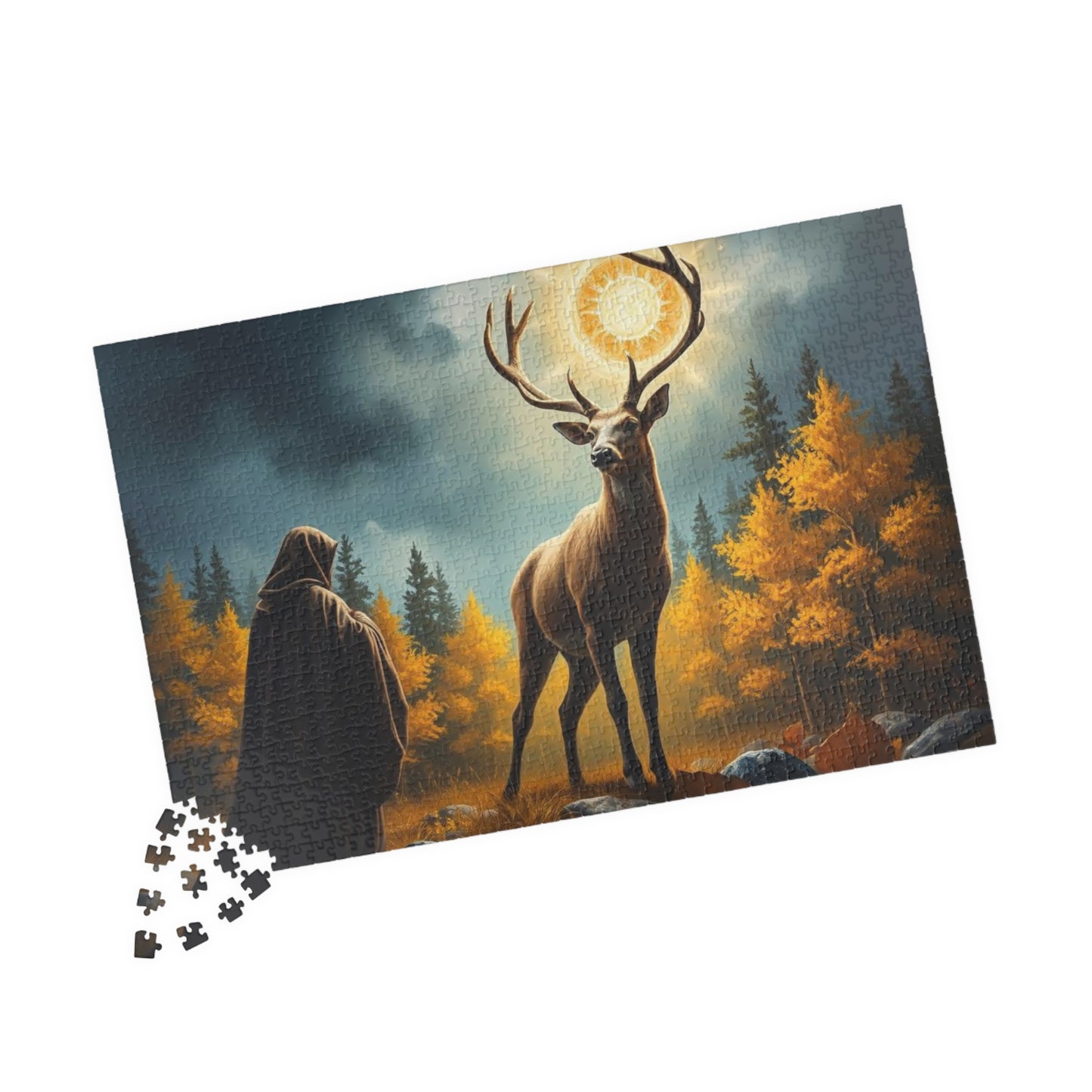 Mystical Deer Jigsaw Puzzle - Forest Scene, Gothic Puzzle, Dark Fantasy Puzzle Lover Gift for Solo Fun, Leisure Indoor Activity, Mindfulness Puzzle The Puzzle Chest