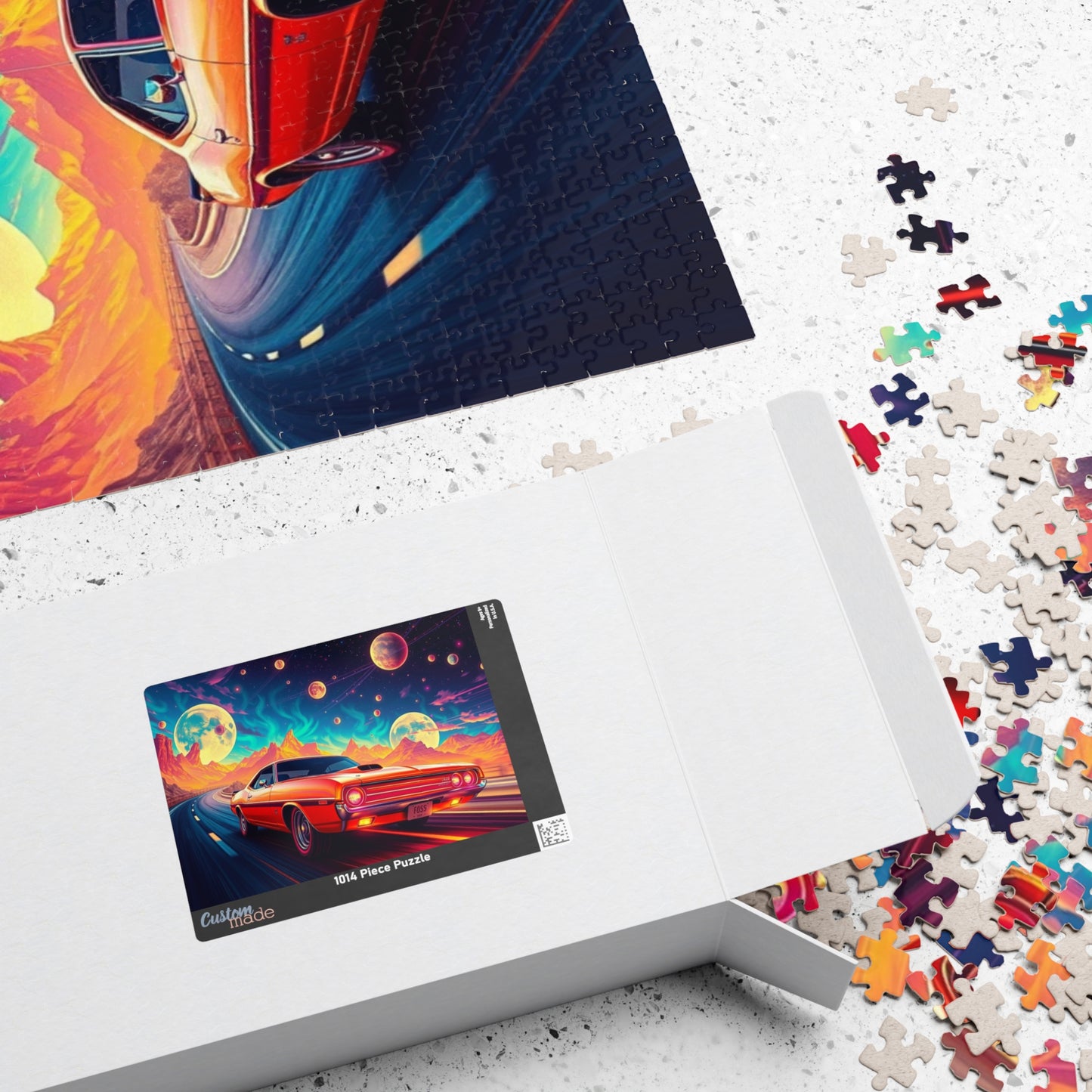 Retro Car Jigsaw Puzzle - Cosmic Scene, Gifts for Car Lovers, Nostalgic Mindfulness Activity for Family Game Night or Solo Fun, Brain Teaser Puzzle The Puzzle Chest