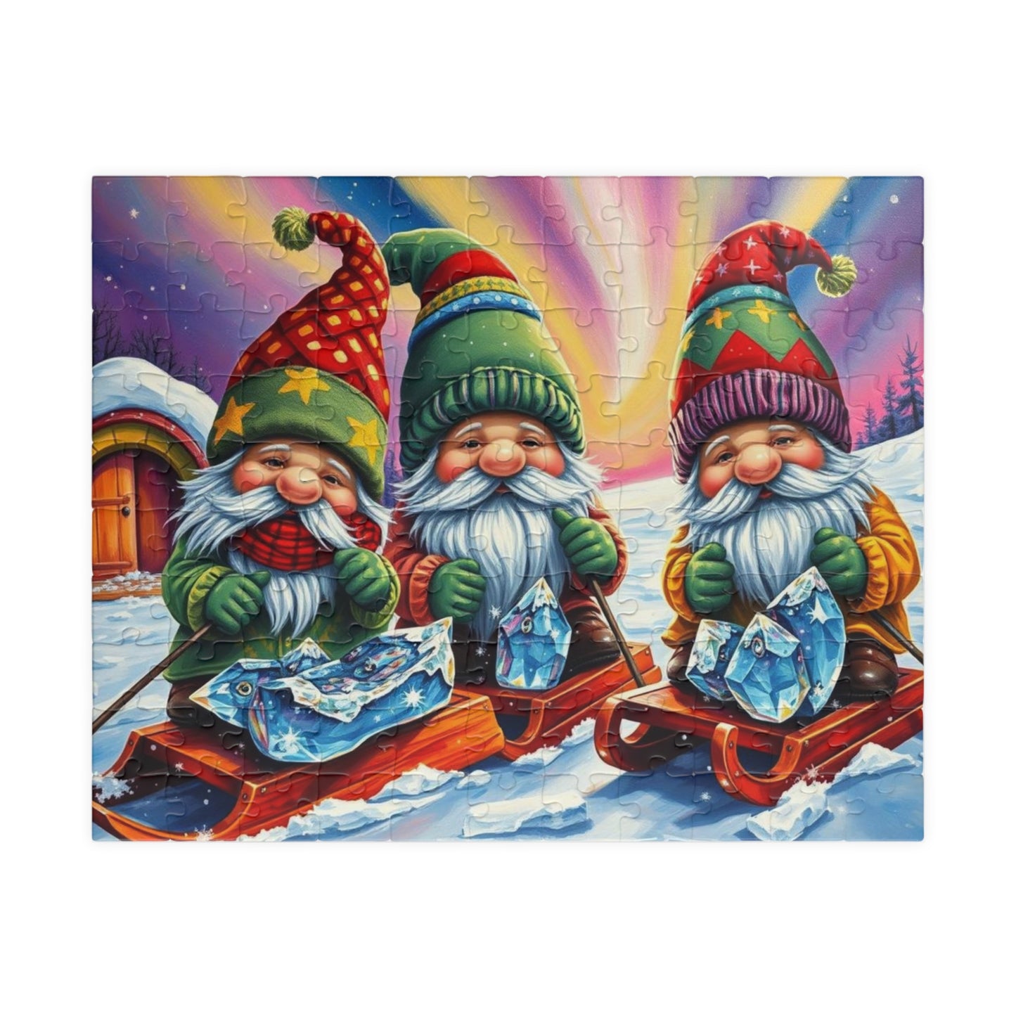 Gnome Ice Fishing Retreat Jigsaw Puzzle, 110-1014-Piece Christmas Jigsaw for Family Fun, Seasonal Decor, Holiday Gift, Festive Activity