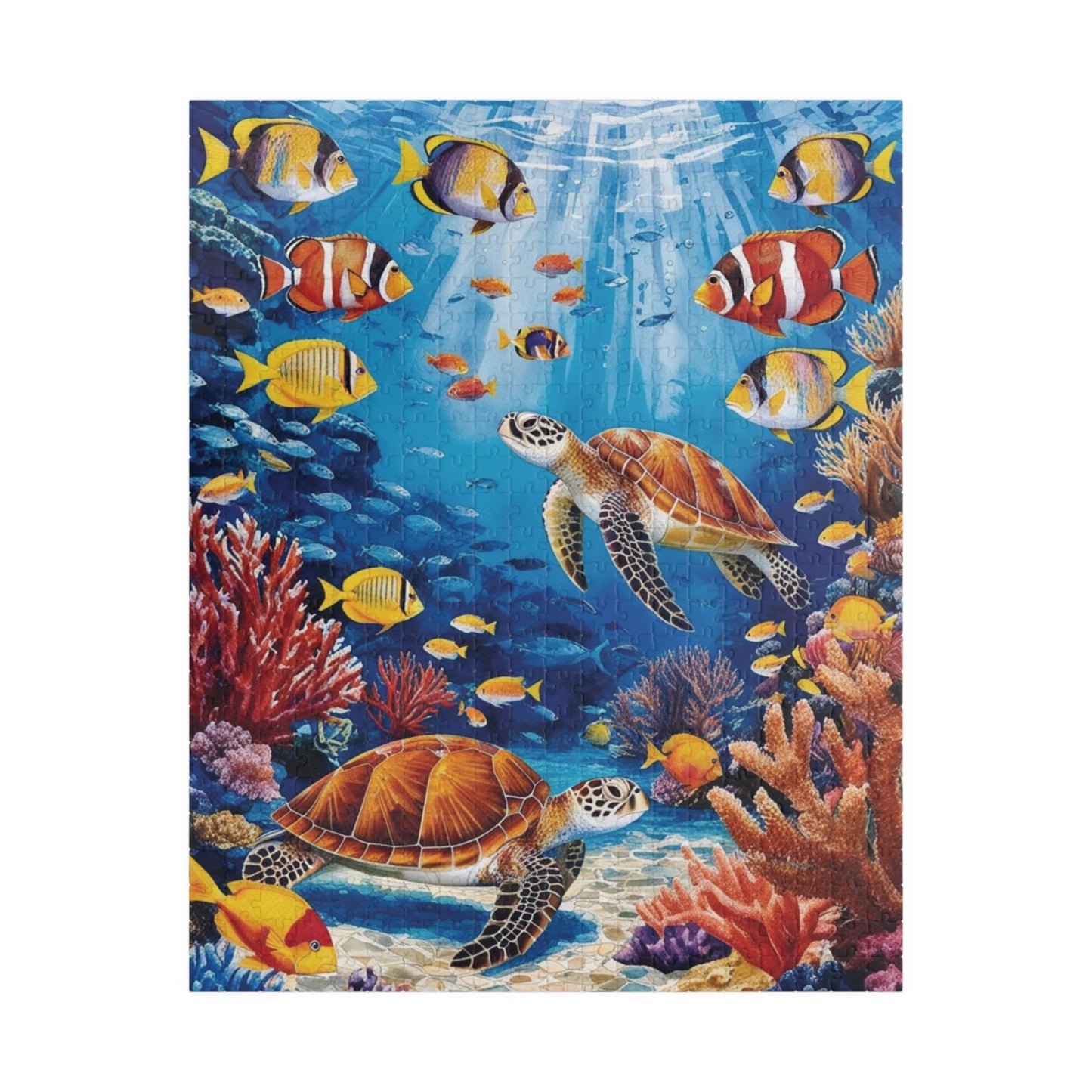 Mosaic Underwater Jigsaw Puzzle, Tropical Fish, Sea Turtle, Sunlit Surface, 520-Piece, Gift for Ocean Lovers, Relaxing Family Activity, Home 520 pcs (Vertical) Puzzle The Puzzle Chest