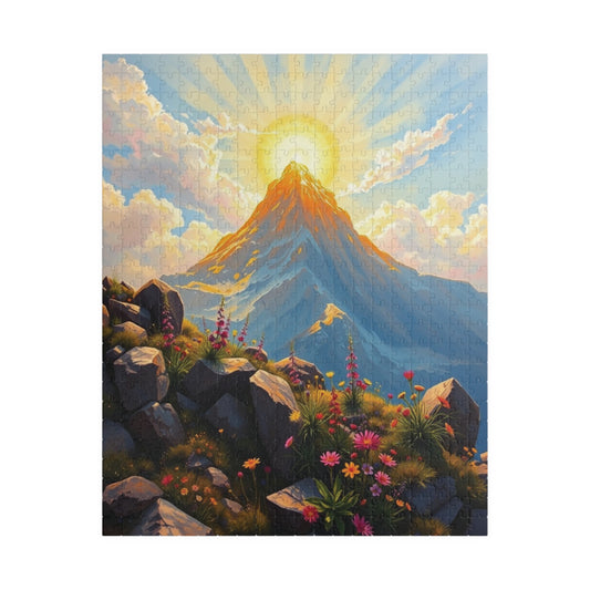 Golden Mount Sinai Puzzle, Mountain Landscape Religious Themed Jigsaw Game Toy, Nature-Inspired Inspirational Gift for Puzzle Lover, Mindful 520 pcs (Vertical) Puzzle The Puzzle Chest