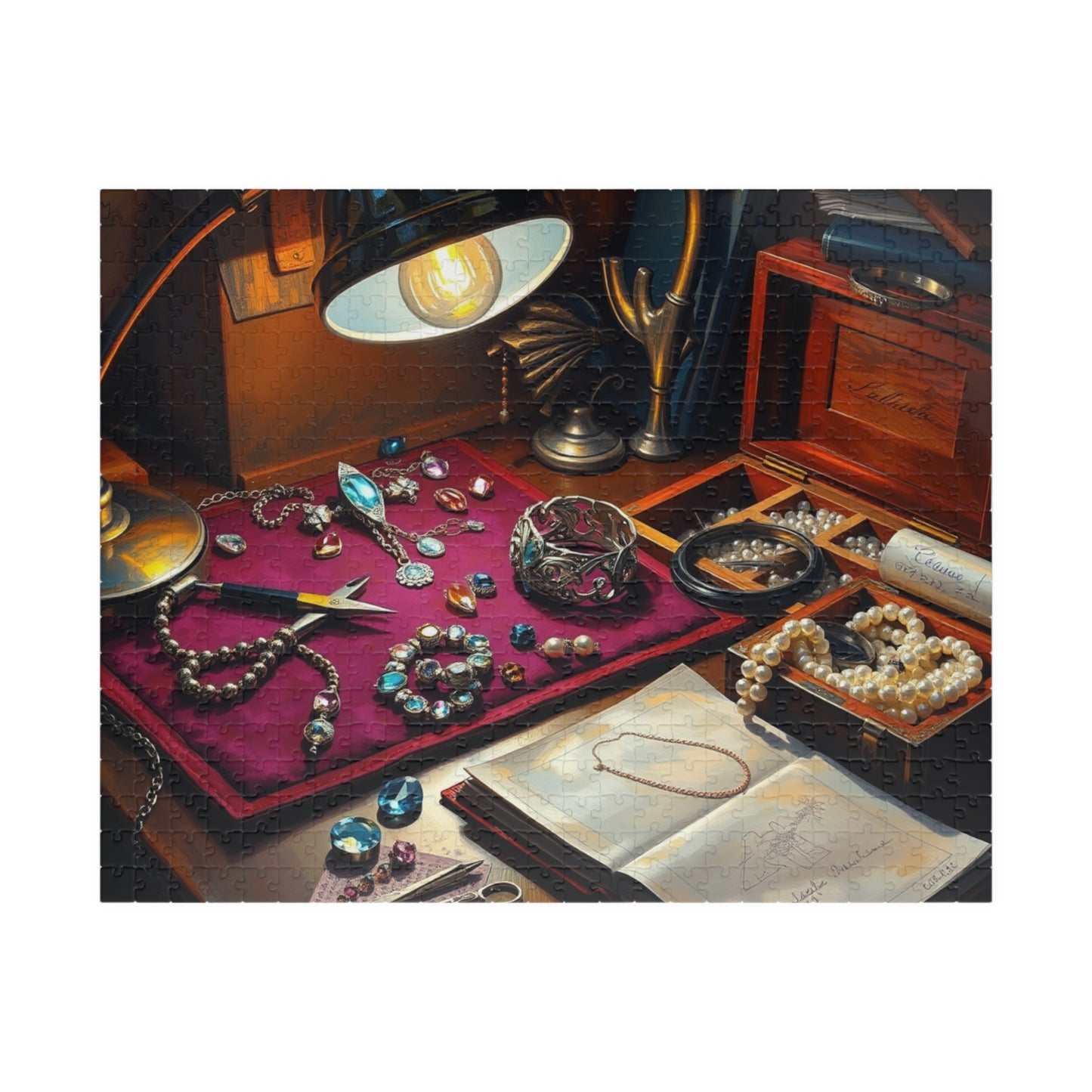 Jewelry Maker Workbench Jigsaw Puzzle, Intricate Beads, Gems and Crafting Scene, Detailed Crafting Table Design, Mindful Hobby, DIY Crafters 520 pcs (Horizontal) Puzzle The Puzzle Chest