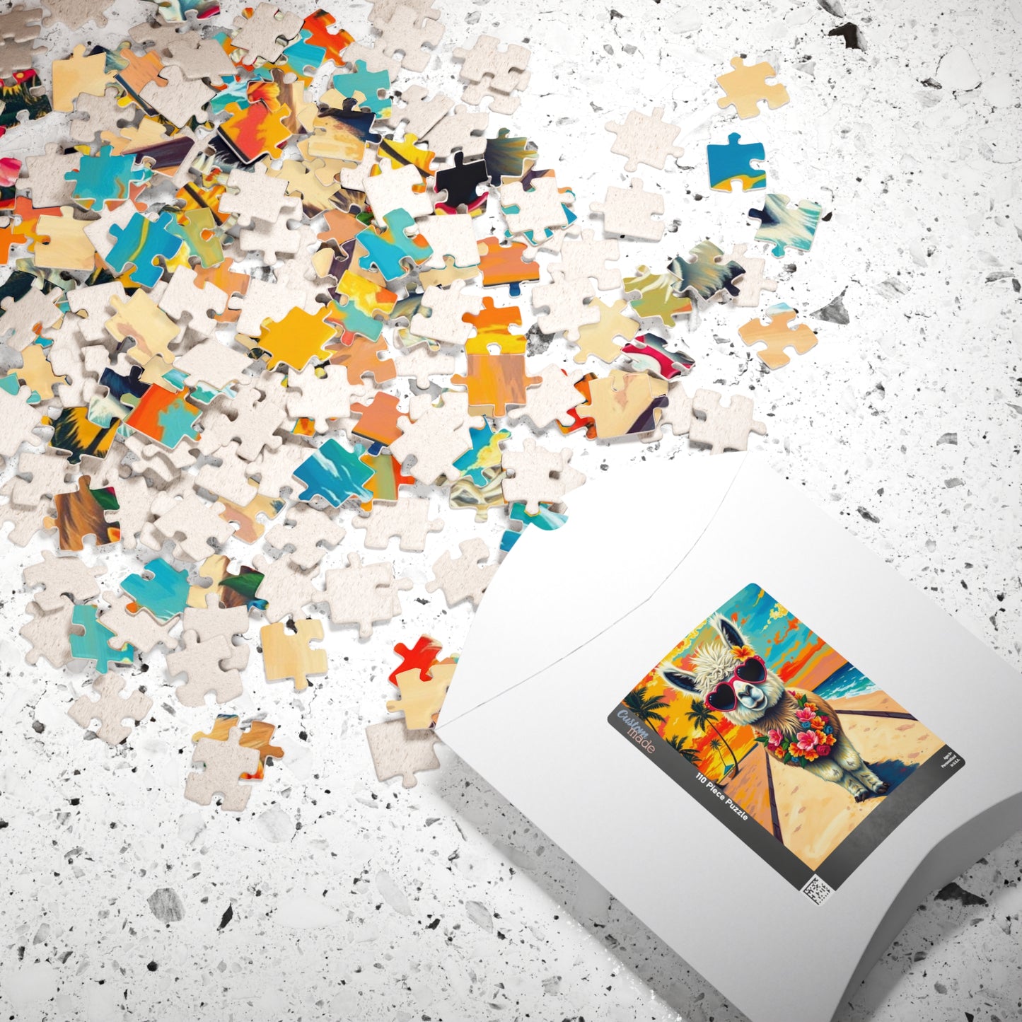 Whimsical Llama Jigsaw Puzzle, Beach Scene, Fun Family Game, Unique Gift for Adults, Perfect for Animal Lovers Puzzle The Puzzle Chest