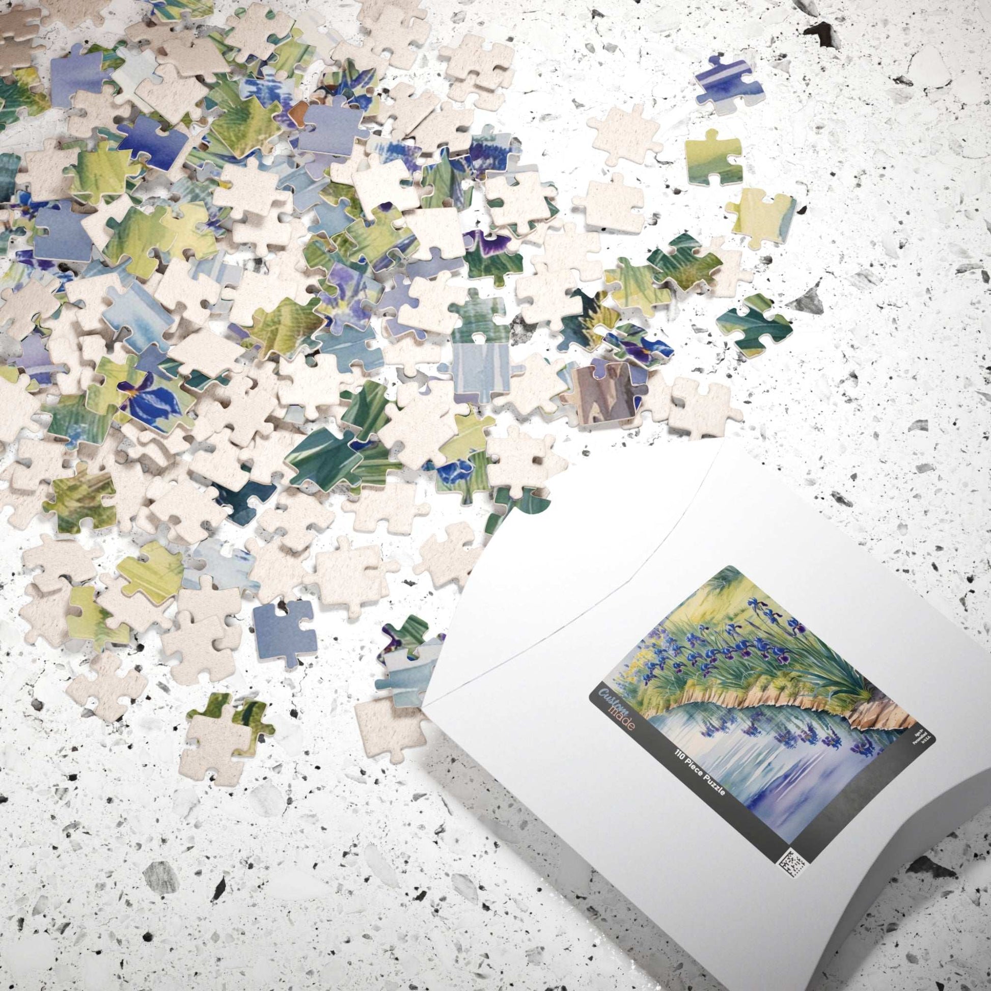 Wildflower Relaxing River Puzzle, Scenic Riverside with Bluebells and Irises in Reflection, Nature-Inspired Jigsaw Game, Puzzle Lover Gift Puzzle The Puzzle Chest