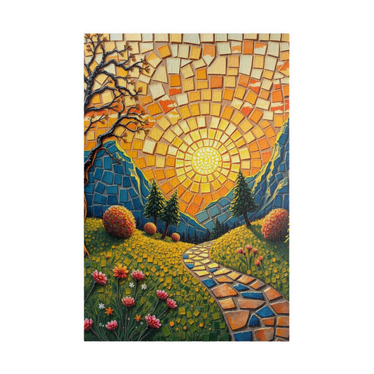 Vibrant Mosaic Landscape Puzzle, 110 to 1014 pieces, Colorful Nature Artwork, Fun Family Activity, Cozy Night In, Gift Idea, DIY Project 1014 pcs (Vertical) Puzzle The Puzzle Chest