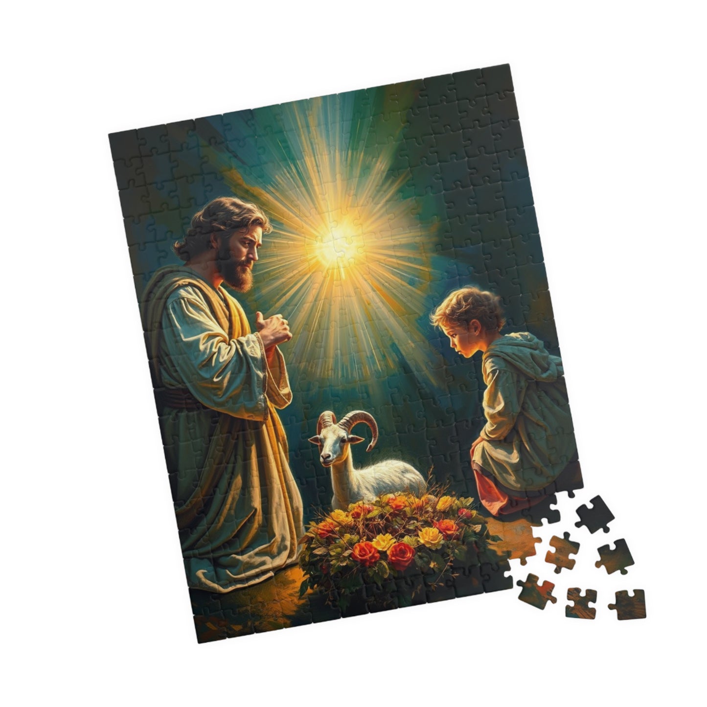 Abraham and Isaac Puzzle, Religious Jigsaw Game for Adults, Family or Solo Fun, Spiritual Artwork, Christian Gift for Puzzle Lover Puzzle The Puzzle Chest