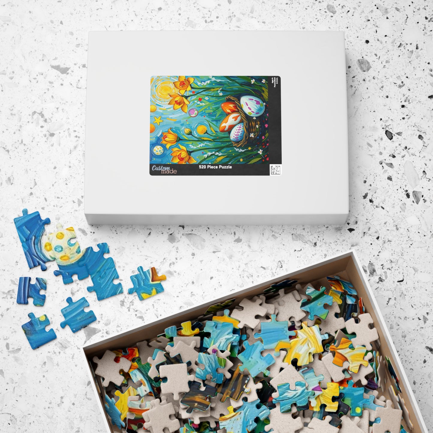 Springtime Egg Hunt Puzzle | Easter Jigsaw Game, Fun Family Activity, Flower Puzzle Artwork, Unique Gift for Adults, Seasonal Fun Puzzle The Puzzle Chest