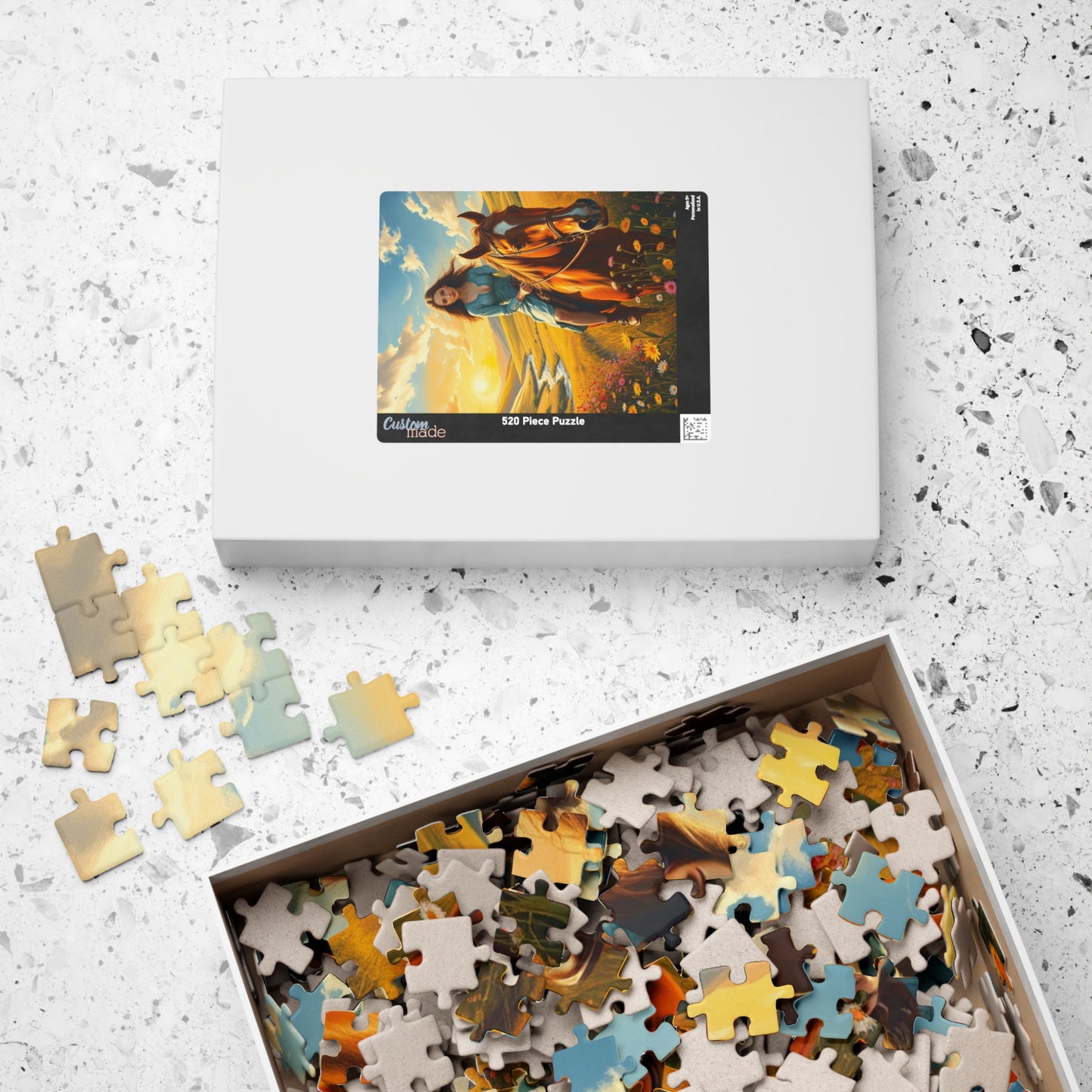 Puzzle, Horse Rider in Meadow, 110 252 520 1014-piece Gift Idea for Nature Lovers, Relaxing Pastime, Jigsaw Puzzle for Women and Girls, Puzzle The Puzzle Chest