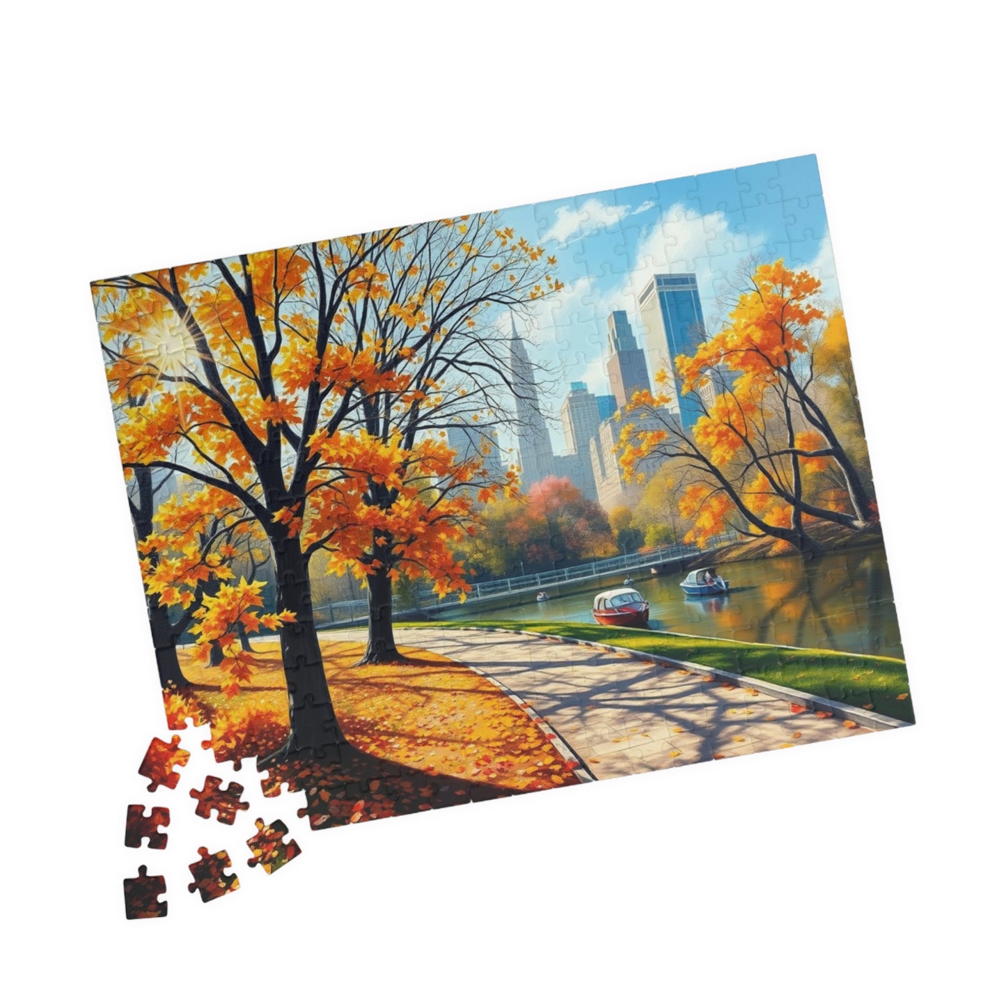 Central Park Autumn Landscape Puzzle, Nature Themed Jigsaw Game, Mindfulness Activity, Family Game Night, Puzzle Lover Gift Brain Teaser Puzzle The Puzzle Chest