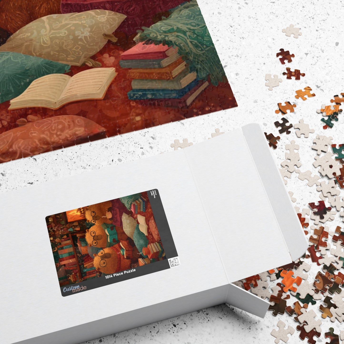 Capybaras Book Nook Jigsaw Puzzle, Cozy Animal Themed Game for Kids and Adults Puzzle The Puzzle Chest