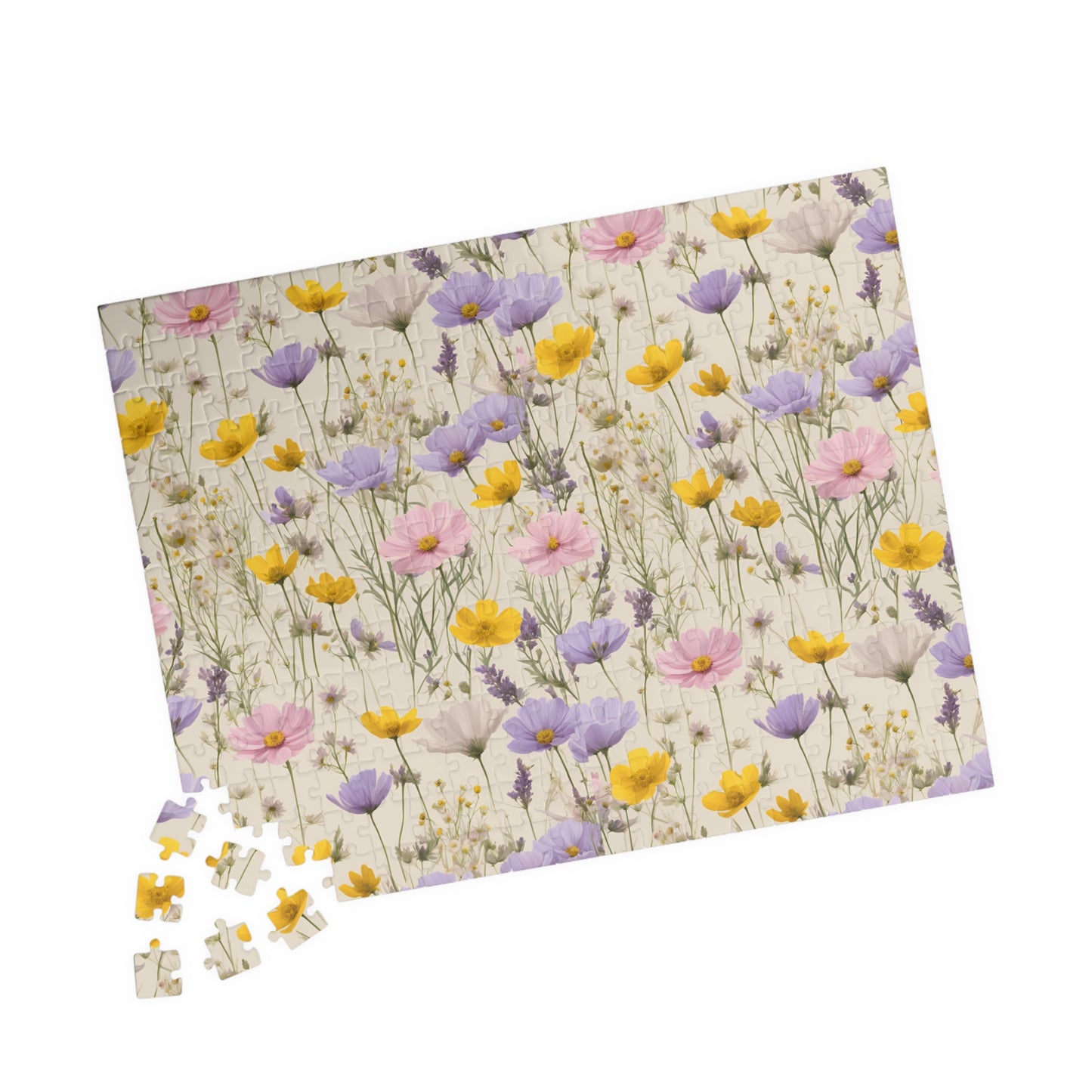 Pastel Wildflower Jigsaw Puzzle, 110-1014 Piece Game for Adults Relaxing Activity, Floral Art Project, Flower DIY Frameable Decor Puzzle The Puzzle Chest