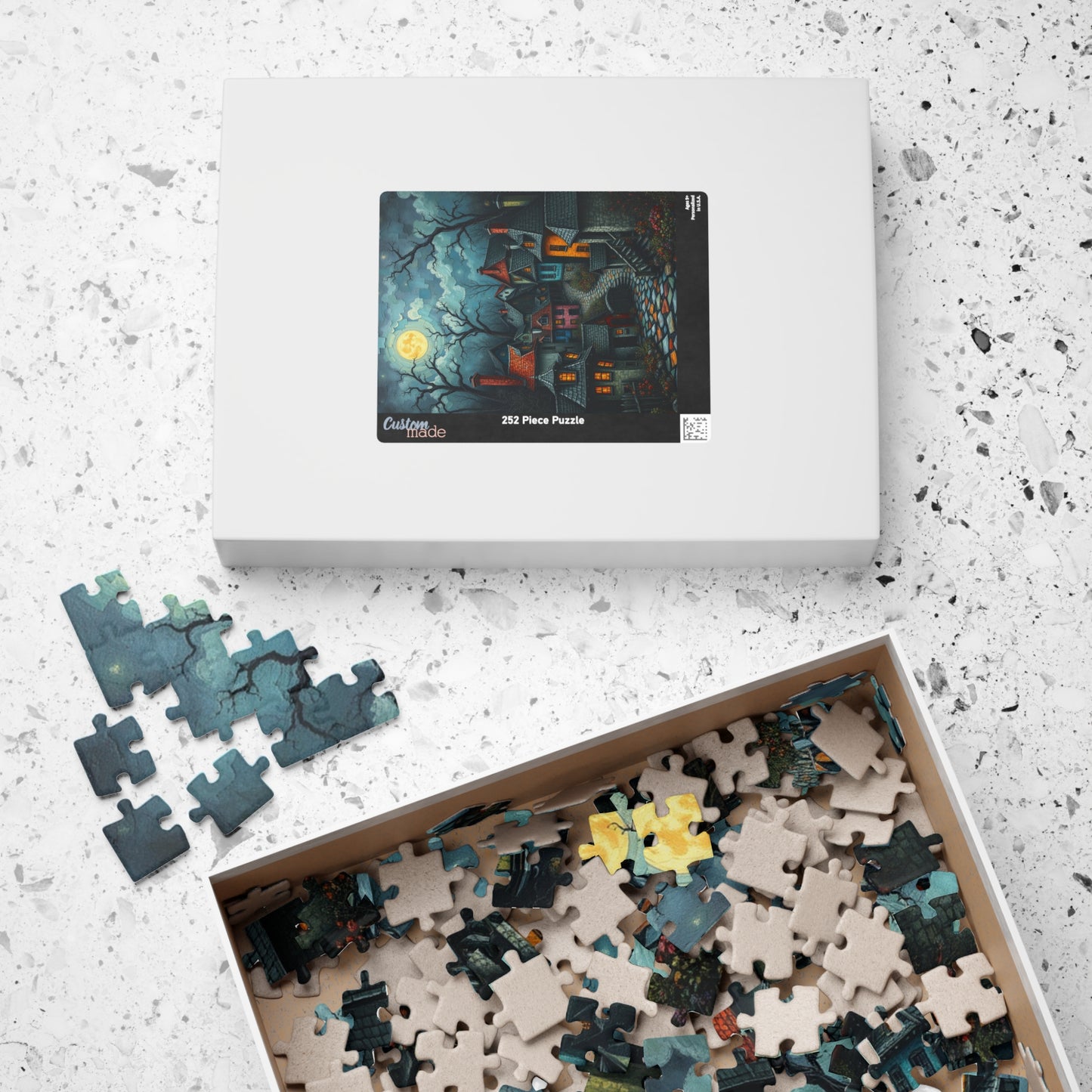 Mystical Night Village Puzzle: Enchanting Town Jigsaw Game, Perfect for Cozy Evenings, Family Fun, Halloween Decor, Gift Ideas The Puzzle Chest