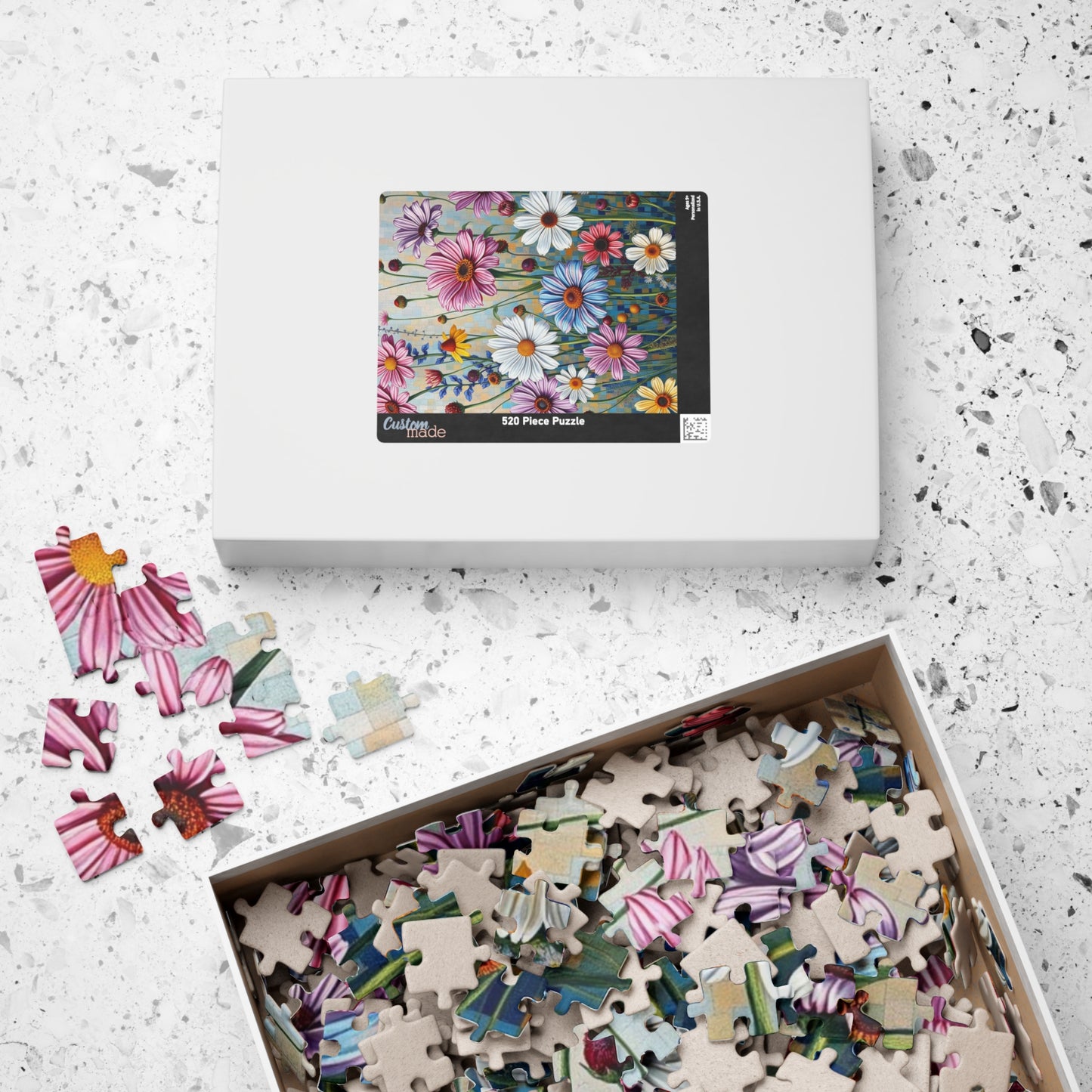 Floral Mosaic Puzzle - Beautiful Flower Design, Jigsaw Game for Nature Lovers Art Enthusiasts, Family Fun Game Puzzle The Puzzle Chest