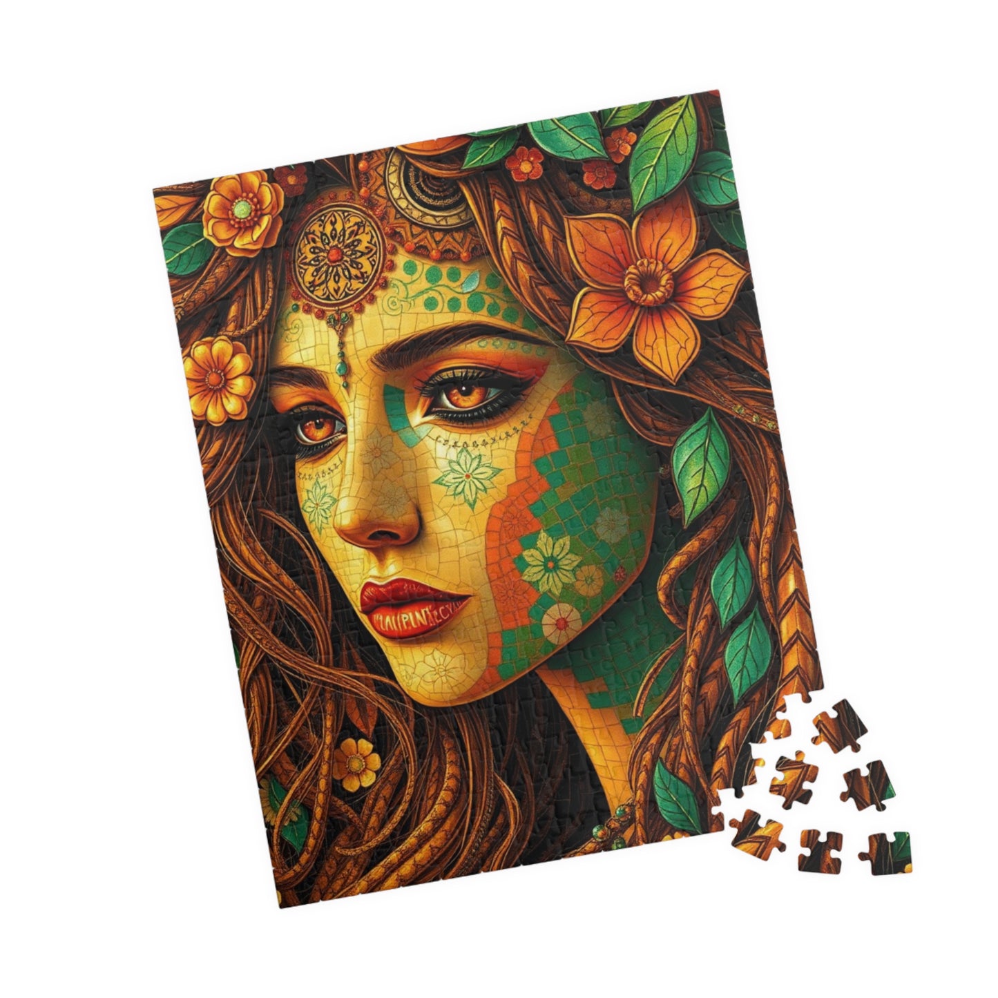 Mosaic Portrait Bohemian Woman Puzzle - Mystical Intricate Art Mindful Jigsaw Game for Adults, Gift for Her, Creative Entertainment, Hobby Puzzle The Puzzle Chest