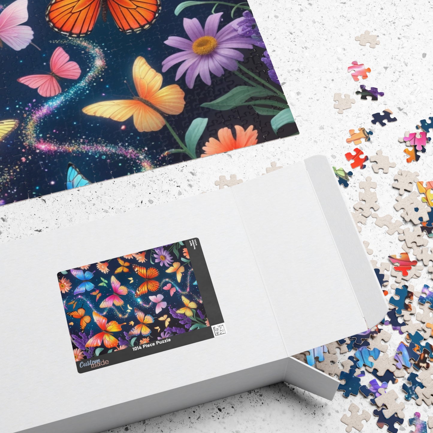 Floral Butterfly Collage Puzzle Whimsical, Colorful Butterflies Wildflowers Jigsaw Game, Family Bonding Activity, Nature Lover Gift Puzzle The Puzzle Chest