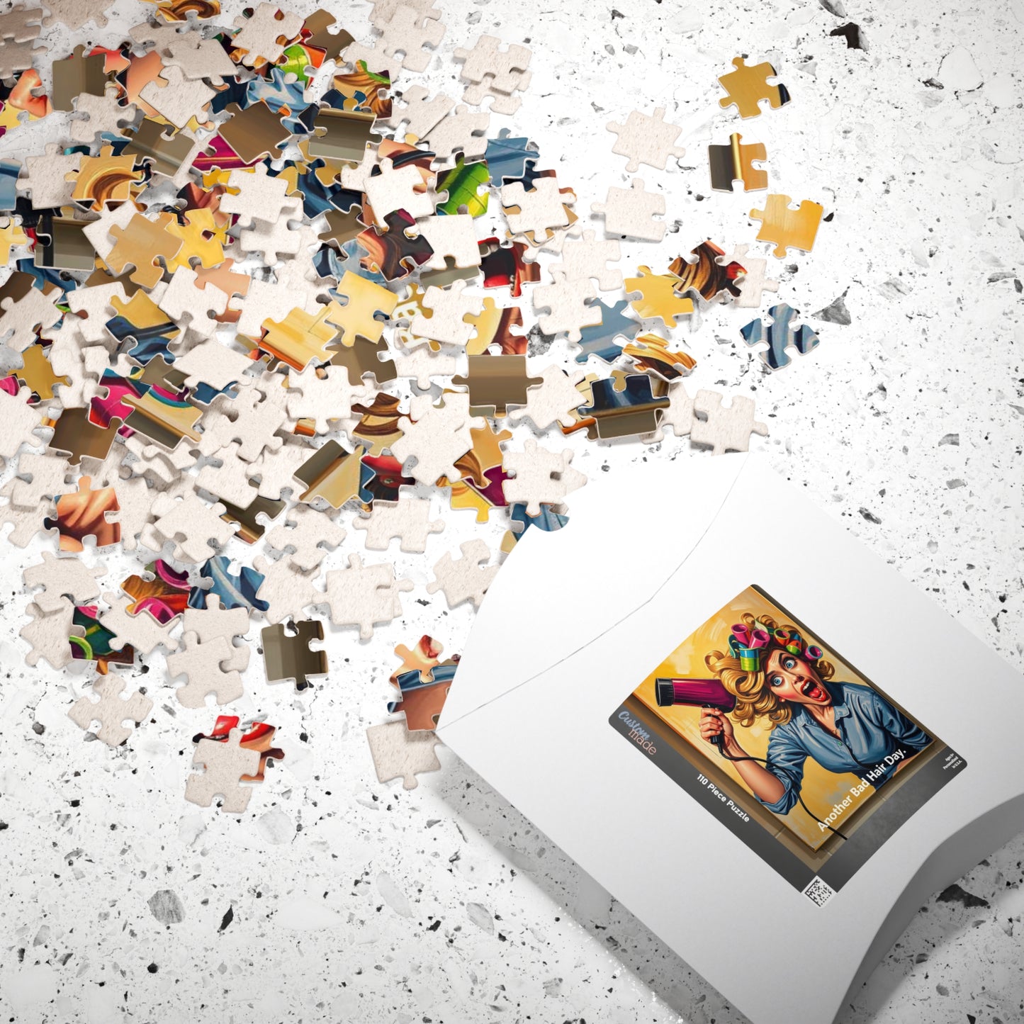 Humorous Pop Art Jigsaw Puzzle - Another Bad Hair Day Fun for Adults, Gift for Friends, Haircut Lovers, Family Game Night Puzzle The Puzzle Chest