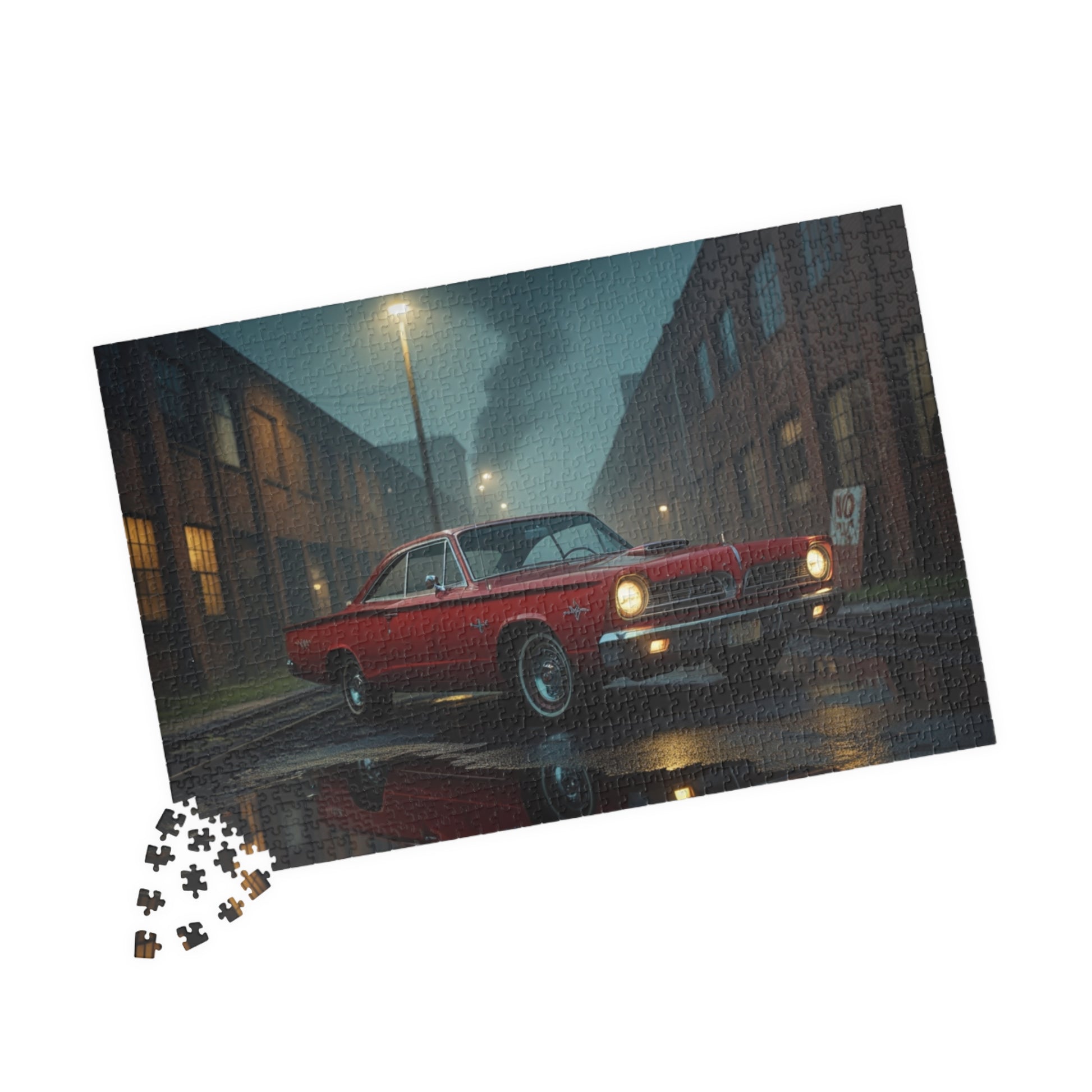 Vintage Car Puzzle - Classic Red 1960 Fury, Nostalgic Jigsaw for Retro Car Lover Puzzle The Puzzle Chest