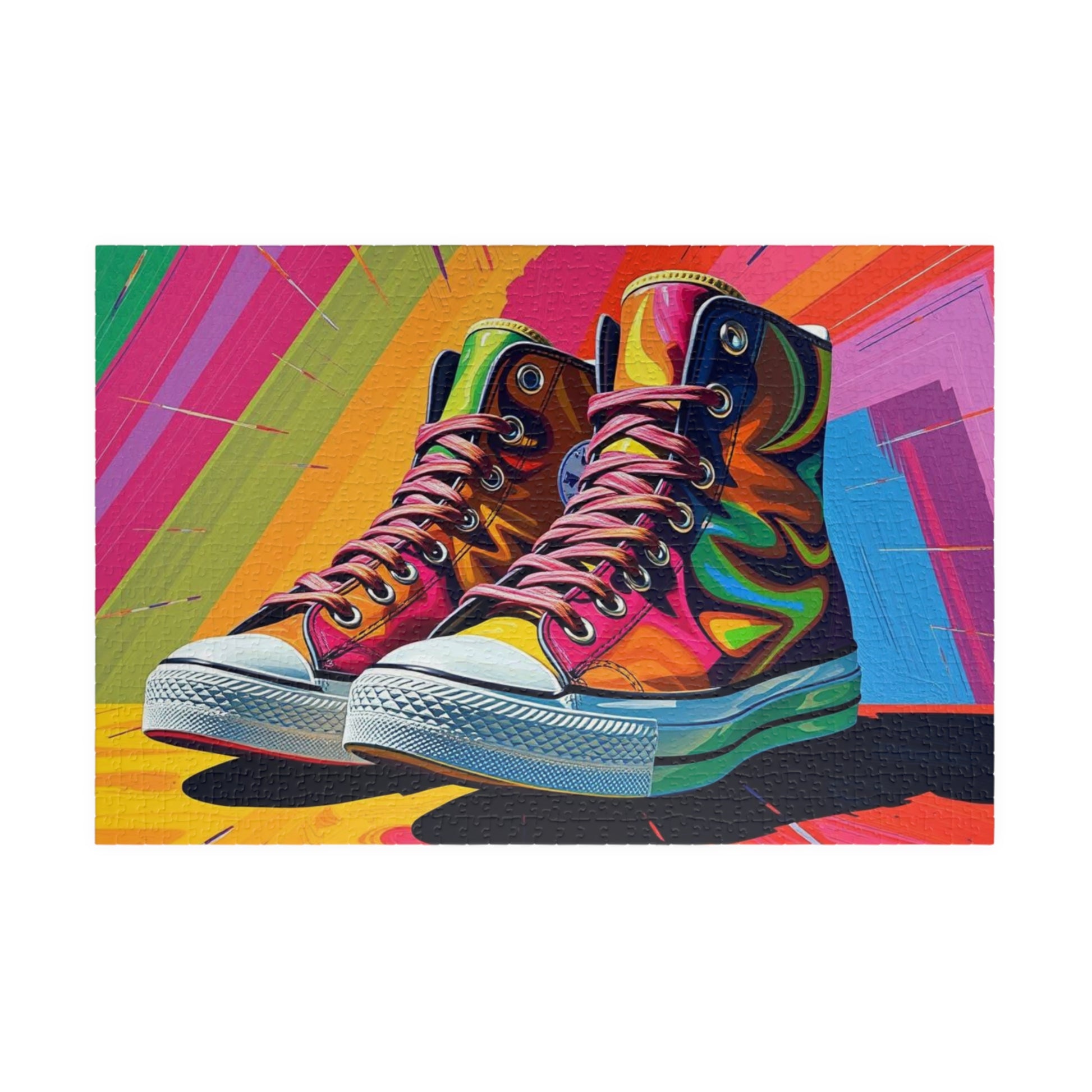 Colorful Converse Shoes Puzzle - Fun Pop Art Jigsaw for Shoe Lovers, Great Gift for Birthdays, Family Game Night, Creative Hobby 1014 pcs (Horizontal) Puzzle The Puzzle Chest