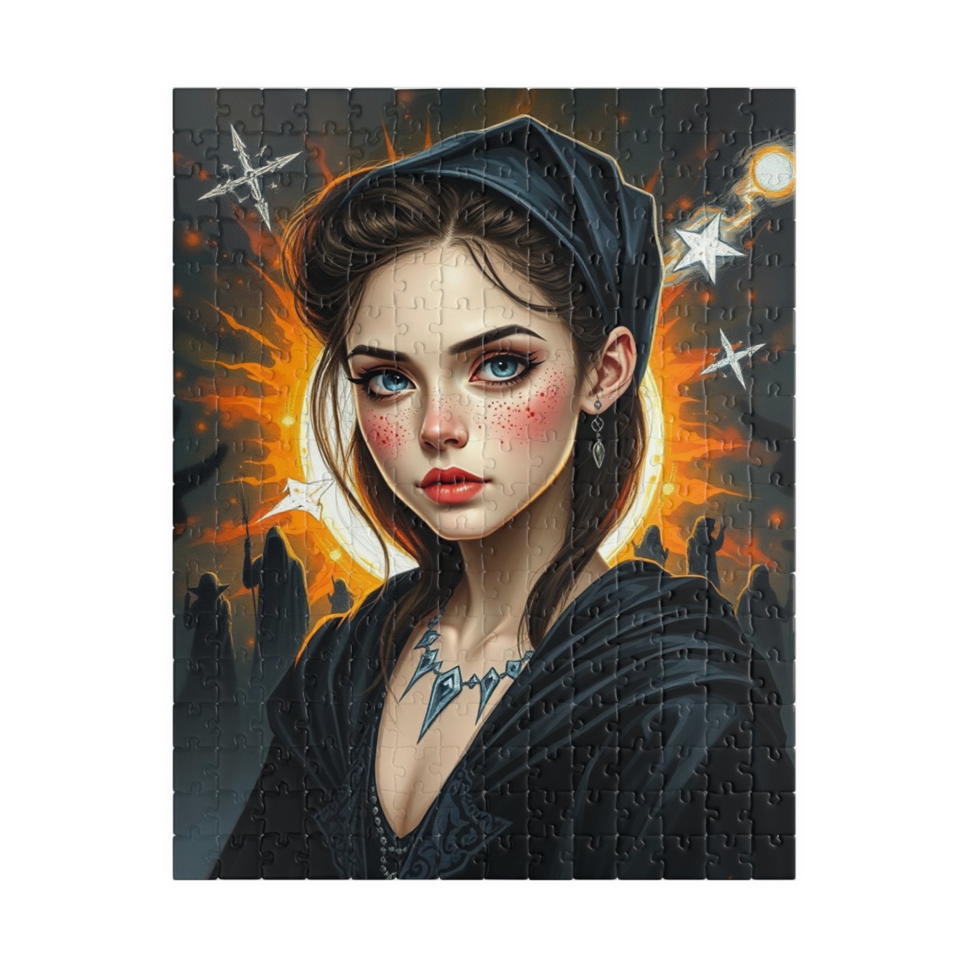 Mystical Woman Portrait Puzzle, Gothic Fantasy Art Jigsaw for Adults, Perfect Holiday Gift for Puzzle Lover, Family Activity or Solo Fun 252 pcs (Vertical) Puzzle The Puzzle Chest