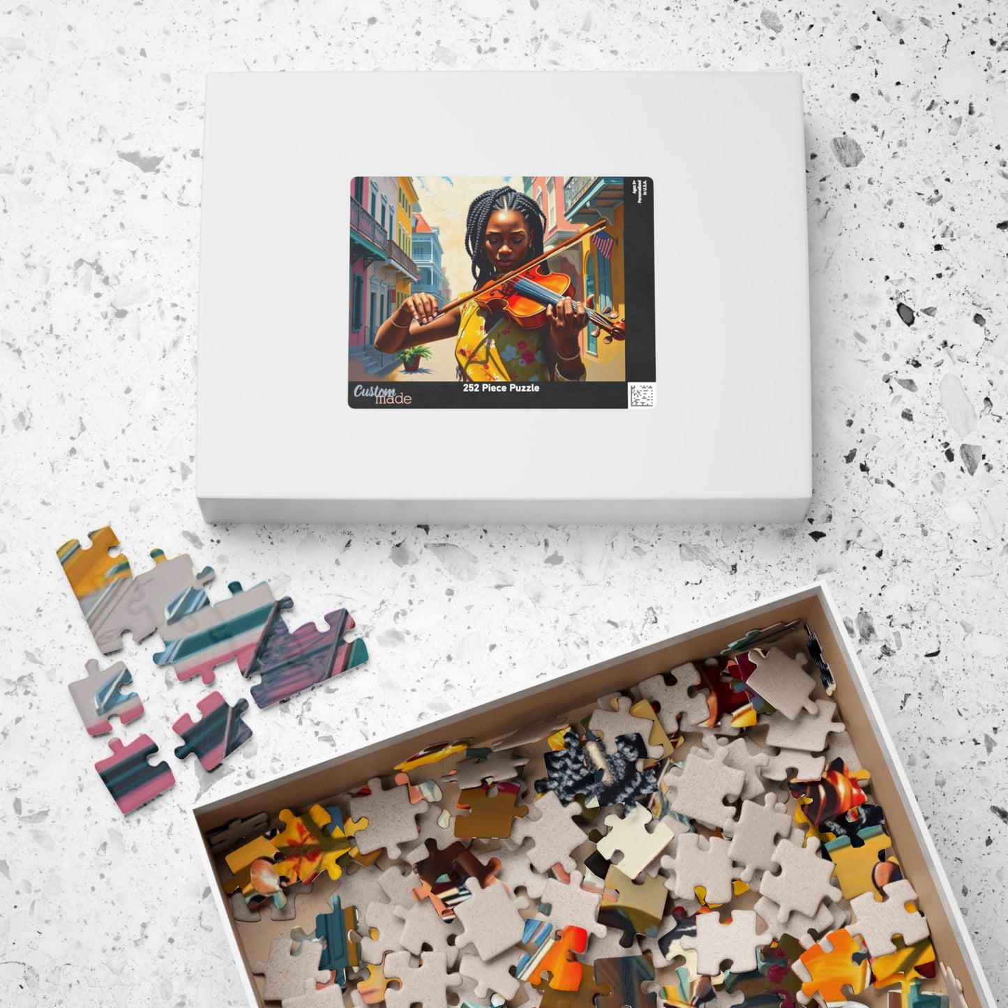 Colorful Violinist Puzzle - Black Woman Art Jigsaw Game, Holiday Birthday Gift for Music Lover Art Enthusiast, Mindful Family Fun Activity Puzzle The Puzzle Chest