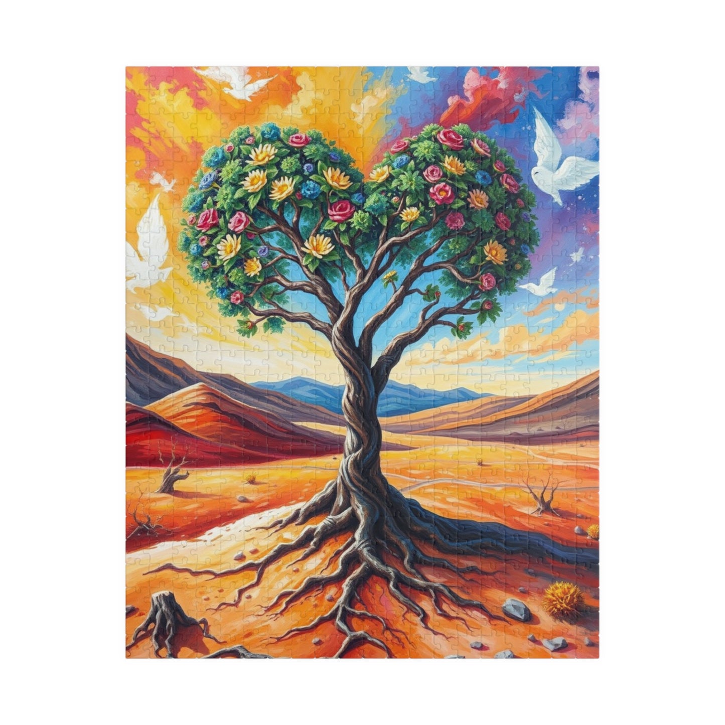 Heart-Shaped Tree Jigsaw Puzzle, 110-1014 Piece Mexican Desert Landscape, Mindful Activity for Adults Teens Seniors, Birthday Holiday Gift 520 pcs (Vertical) Puzzle The Puzzle Chest