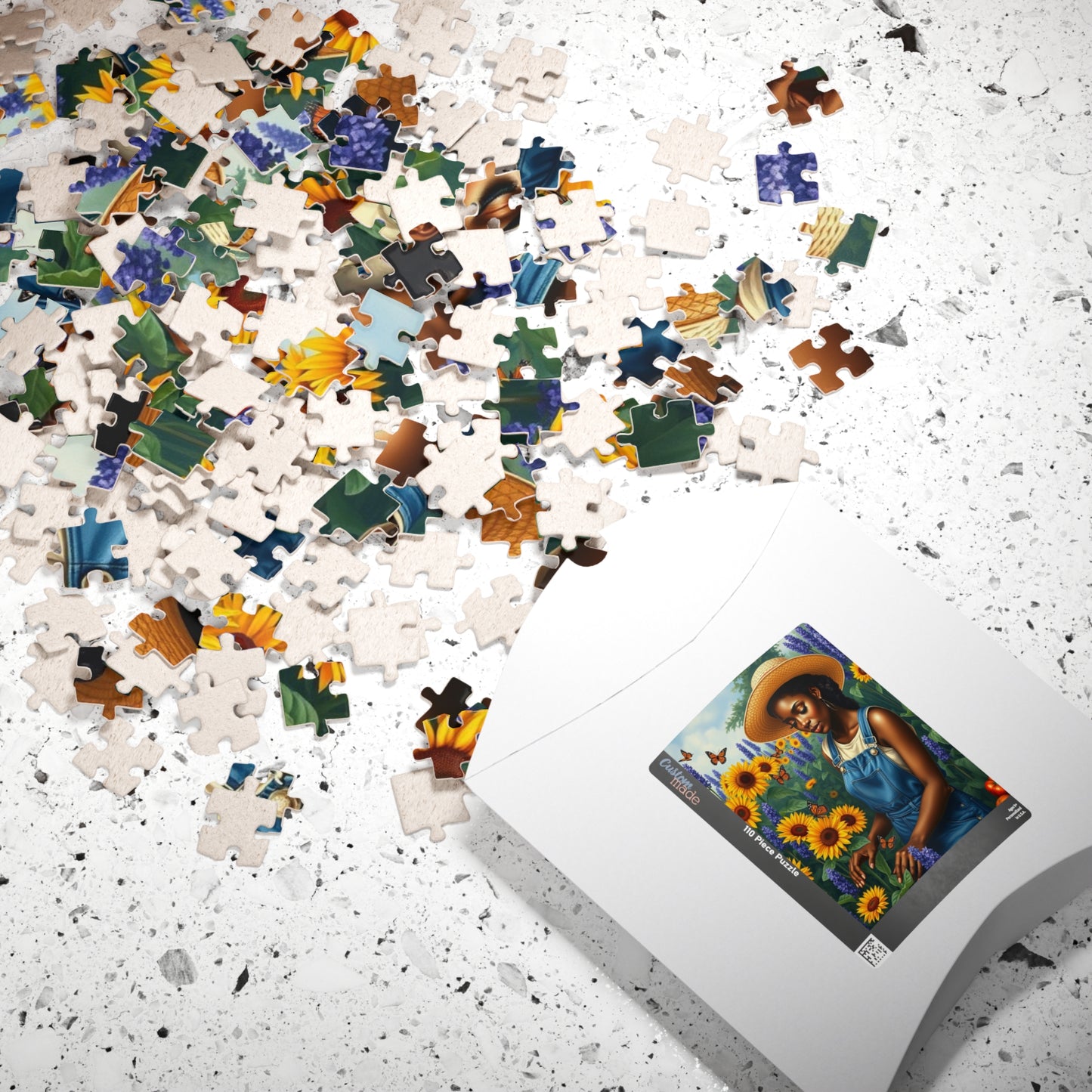 African American Woman Jigsaw Puzzle, Garden Scene 110-1014 Piece, Perfect Gift for Nature Lovers, Family Bonding Activity, Creative Hobby Puzzle The Puzzle Chest