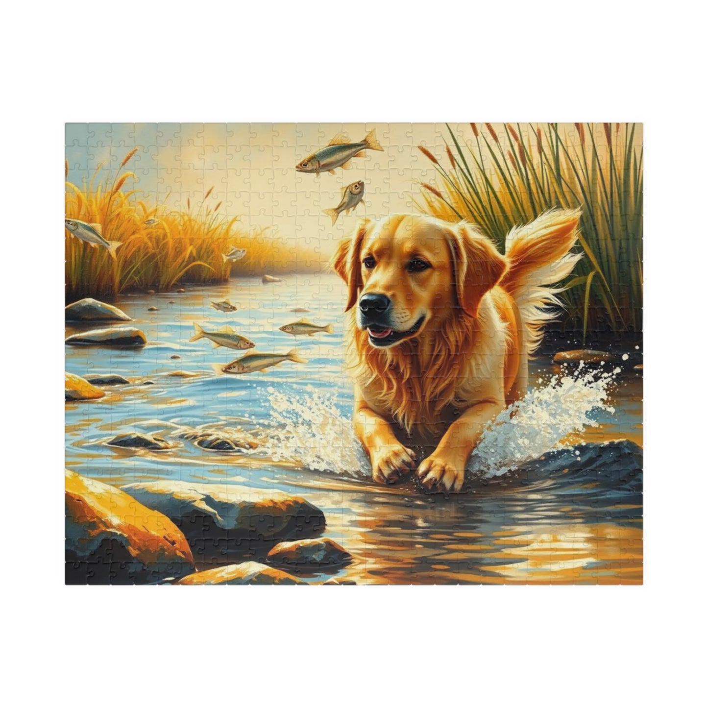 Golden Retriever Jigsaw Puzzle for Adults - Perfect for Dog Lovers, Family Game Nights, Unique Gifts for Friends, Fun Activity Brain Teaser 520 pcs (Horizontal) Puzzle The Puzzle Chest