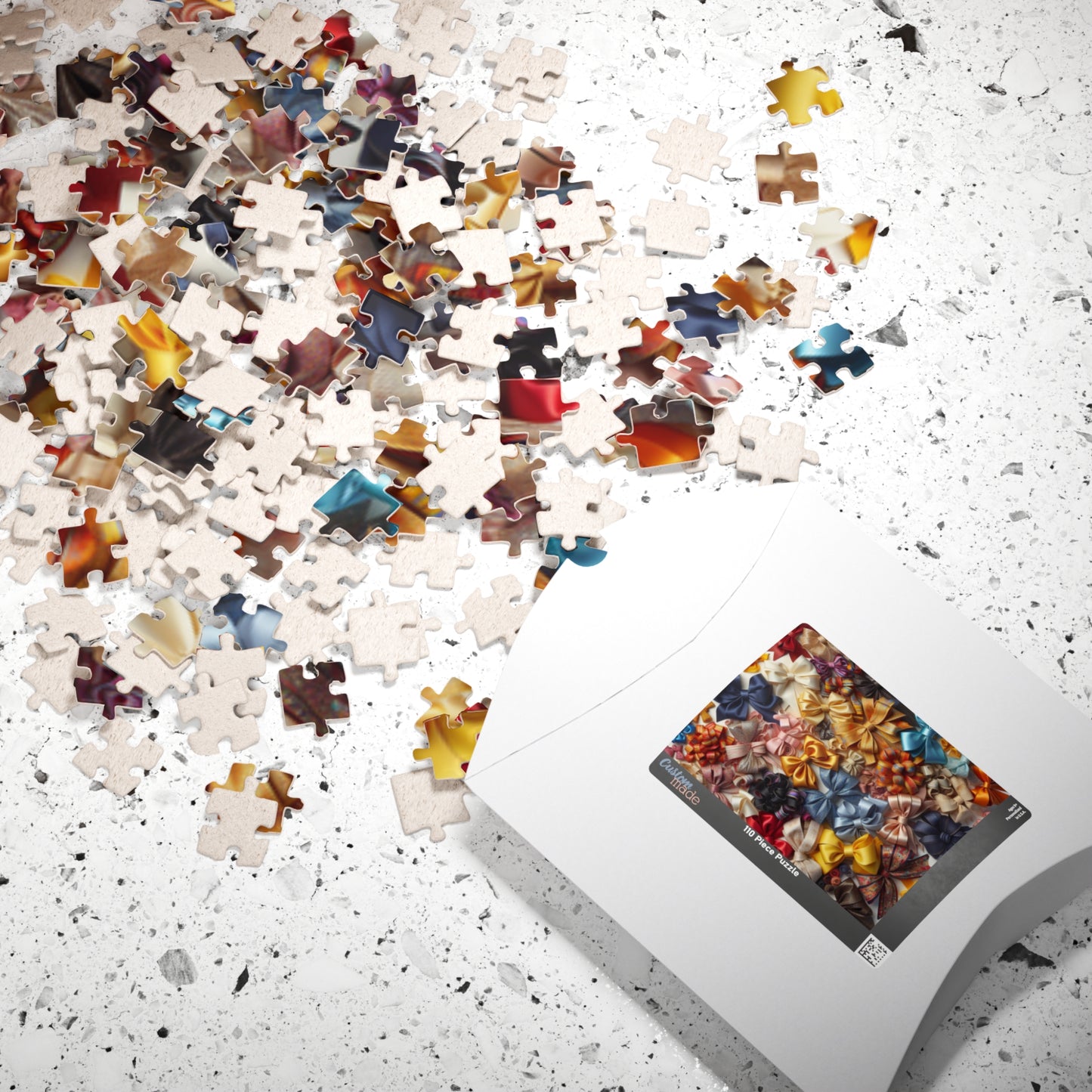 Jigsaw Puzzle, Bow Collage, Colorful 110 252 520 1014-Piece, Coquette Bows, Family Game Night, Mindfulness Activity, Holiday Gift, Stress Puzzle The Puzzle Chest