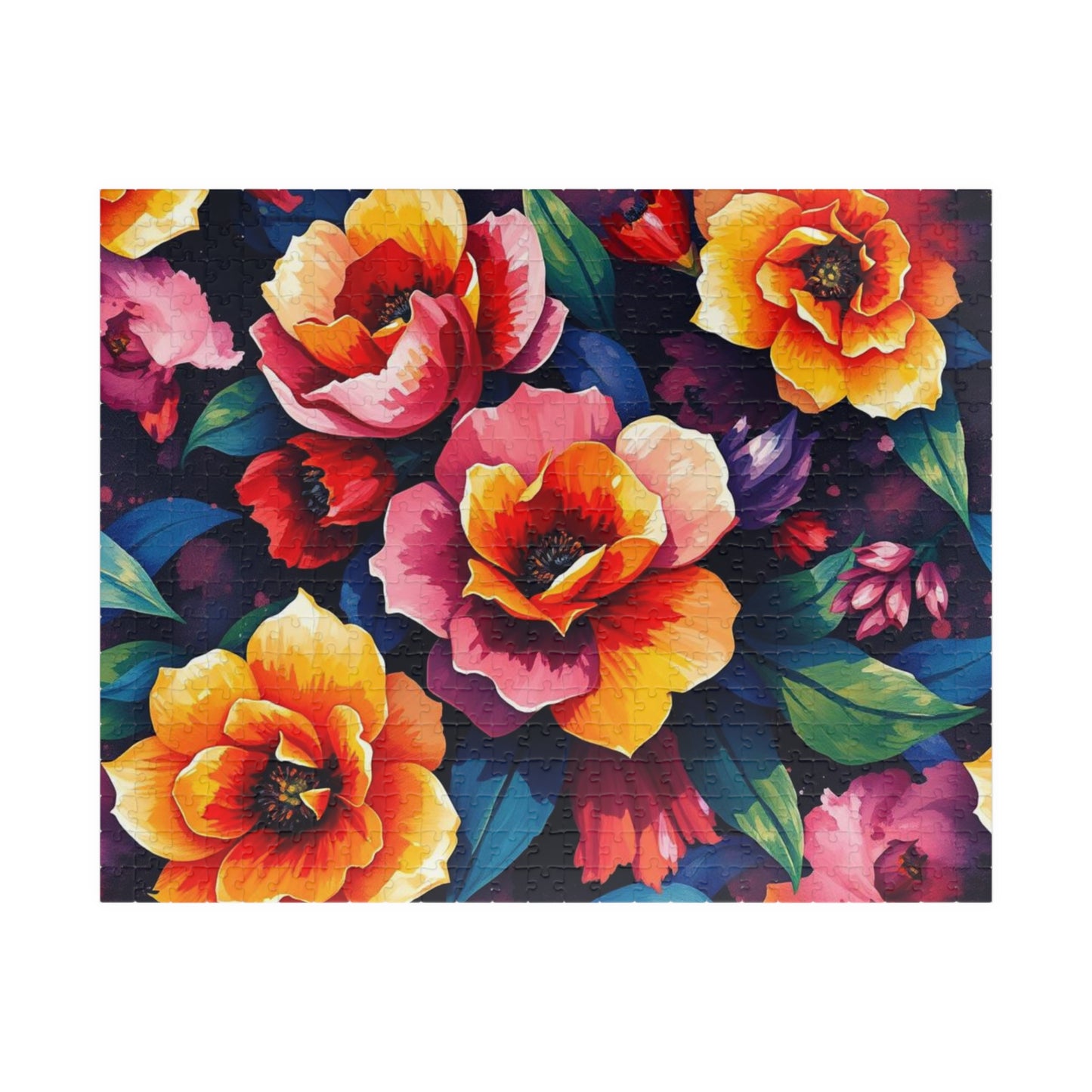Floral Puzzle Artwork - 110, 252, 520, 1014-piece Jigsaw Games for Family Time, Gift for Friends, Home Entertainment, Art Lovers 520 pcs (Horizontal) Puzzle The Puzzle Chest