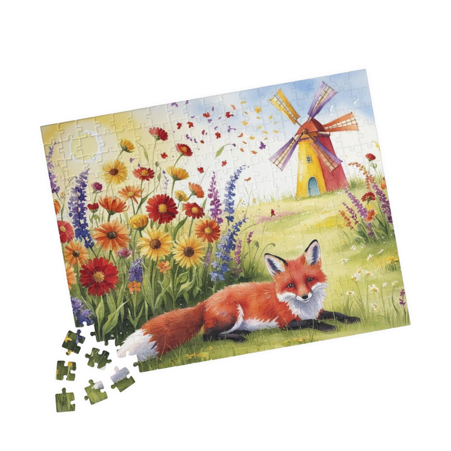 Charming Fox Jigsaw Puzzle - Cozy Indoor Rainy Day Fun, Relaxing Gift for Nature Lovers, Family Night Activity, Unique Home Entertainment
