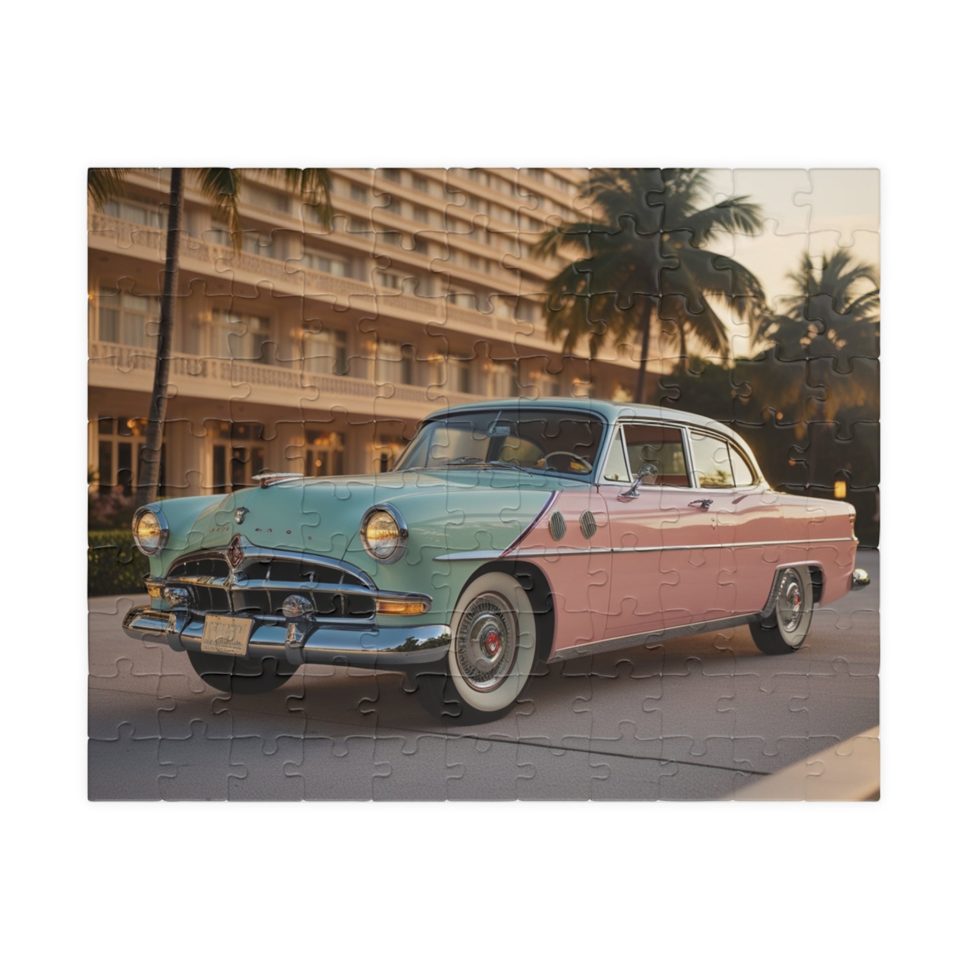 Vintage Car Puzzle - Classic 1956 Packard Caribbean, Nostalgic Jigsaw Game 110 pcs (Horizontal) Puzzle The Puzzle Chest