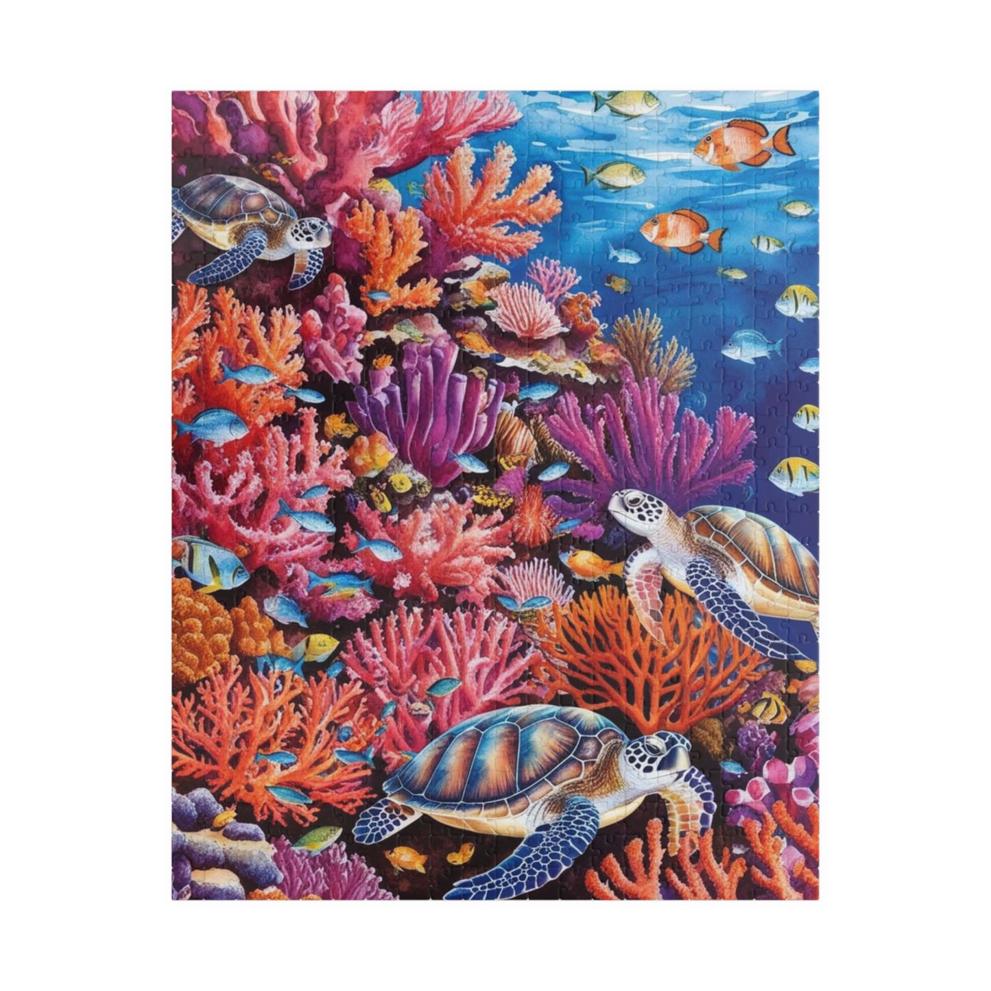 Underwater Sea Turtles Jigsaw Puzzle, 520-Piece Ocean Coral Reef Fish, Meditation Game, Stress Relief Activity, Best Gift for Nature Lovers 520 pcs (Vertical) Puzzle The Puzzle Chest