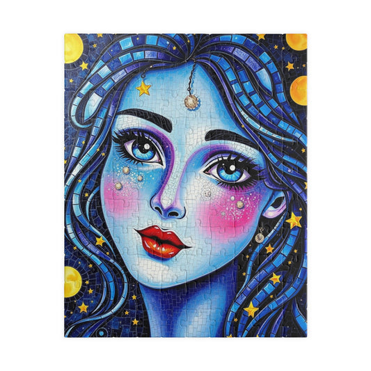 Mosaic Portrait Celestial Woman Puzzle | 110-1014 Piece Stars and Planets Jigsaw Game, Starry Night Artwork, Gift for Puzzle Lovers, Mindful 110 pcs (Vertical) Puzzle The Puzzle Chest
