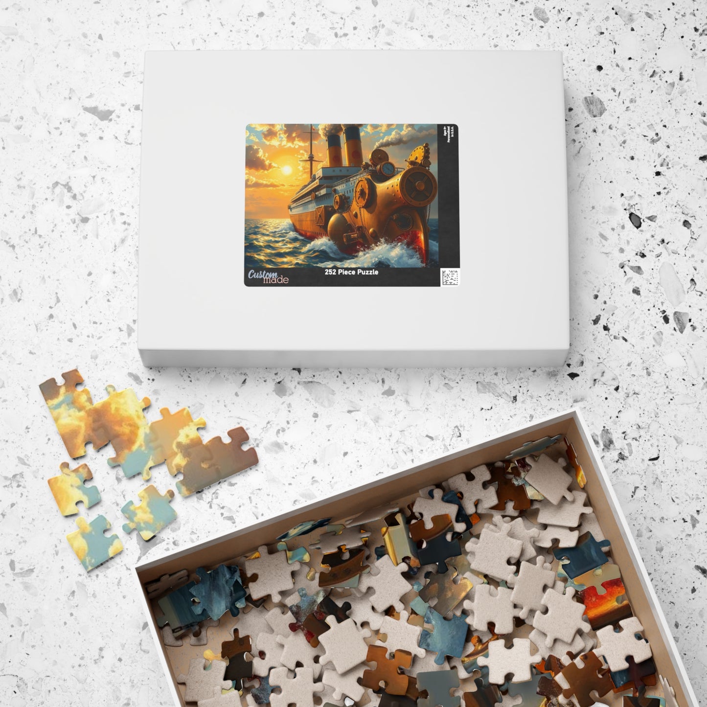 Steampunk Battleship Puzzle, Nautical Jigsaw Game for Adults, Ocean Theme Gift for Maritime Lovers, Family Fun Activity, Mental Exercise Puzzle The Puzzle Chest