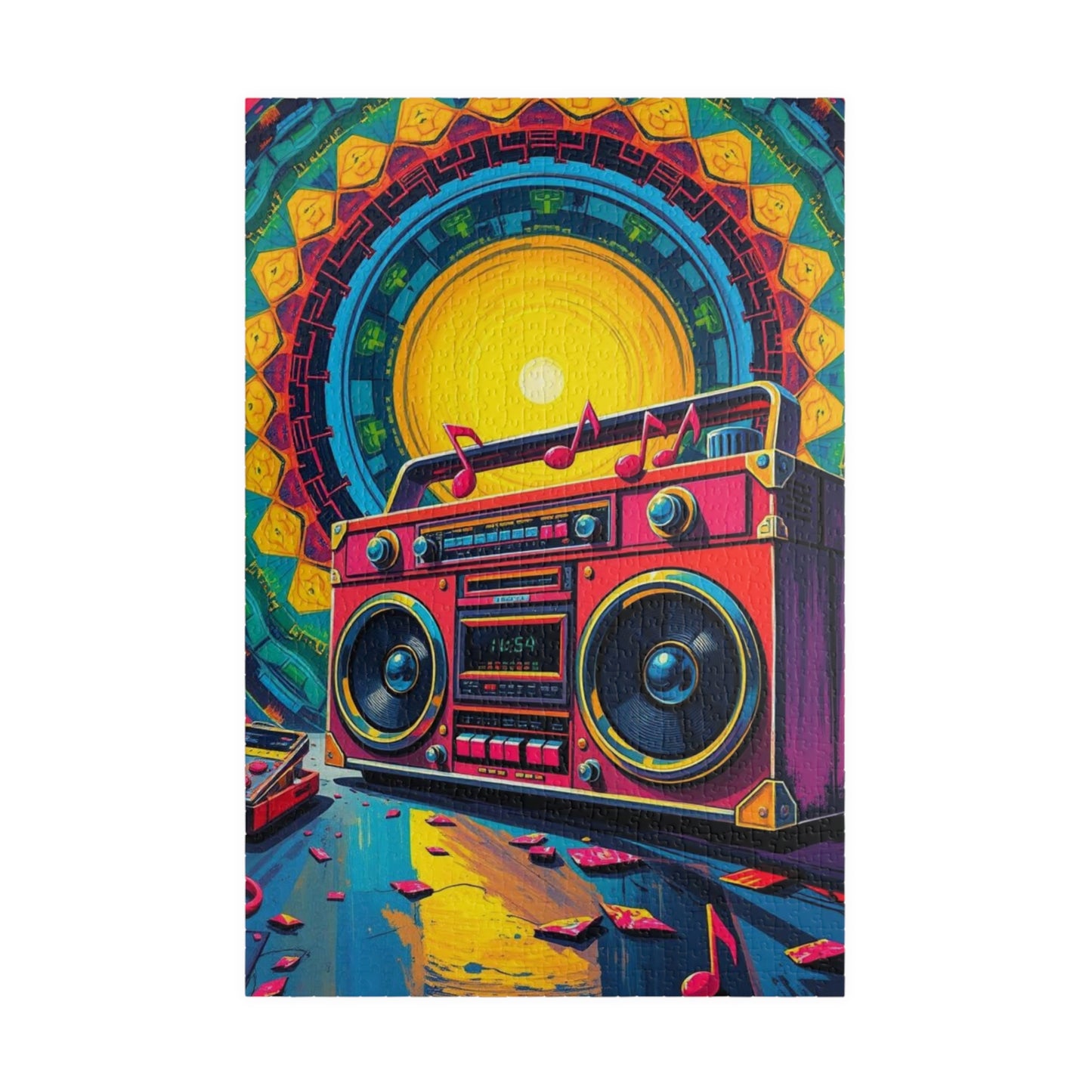 Retro Boombox Puzzle - 110 to 1014 Piece Pop Art Jigsaw Game, Music Lover Gift for Friend, Home Entertainment, Game Night Fun, 80s Nostalgia 1014 pcs (Vertical) Puzzle The Puzzle Chest
